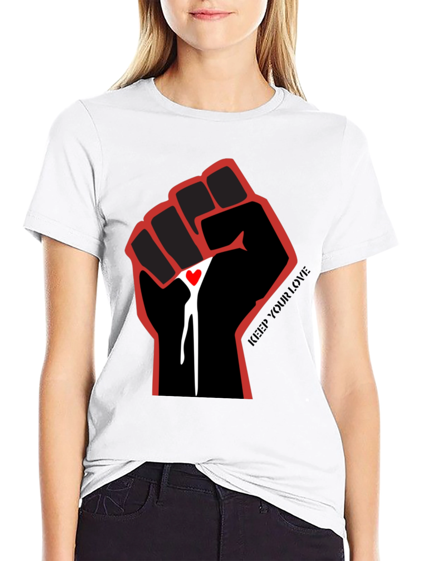 Keep Your Love Fist T-Shirt - Black