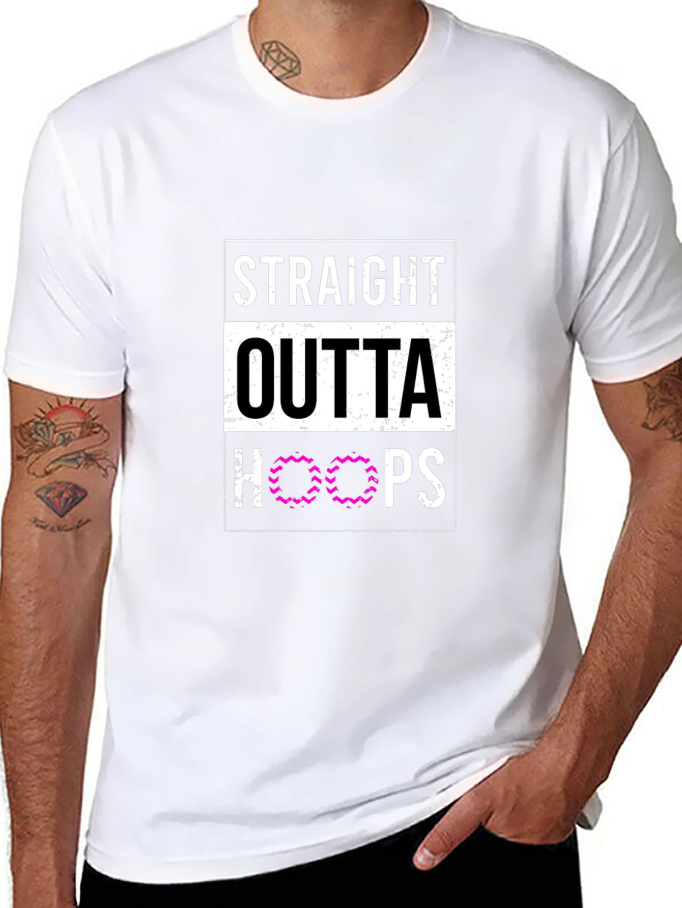 Straight Outta Hoops Black Graphic Tee