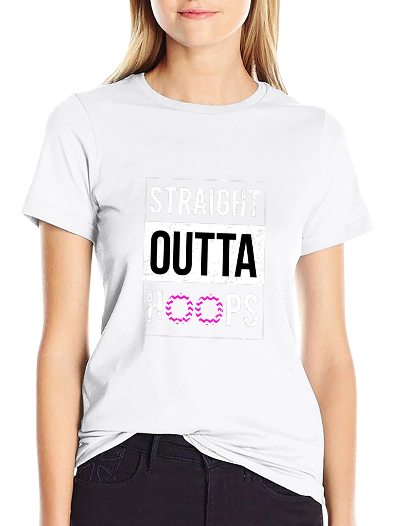 Straight Outta Hoops Black Graphic Tee