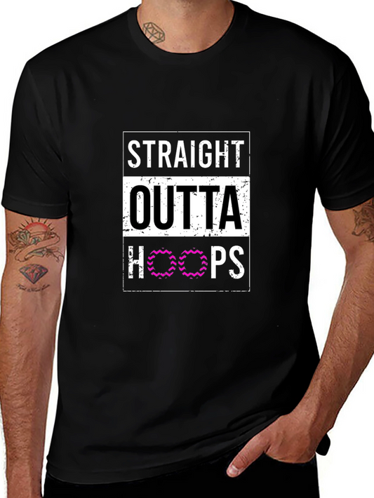 Straight Outta Hoops Black Graphic Tee