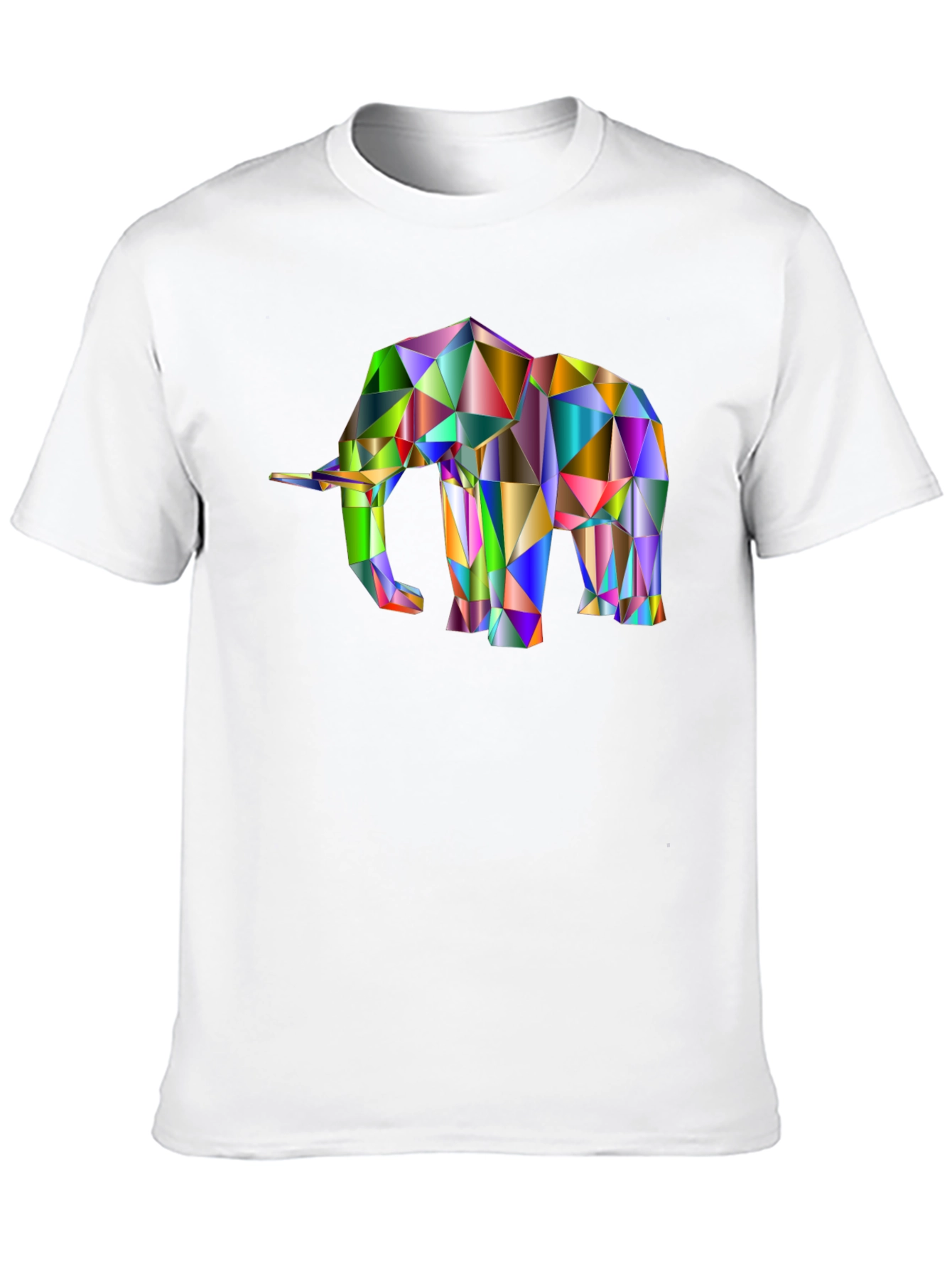 Geometric Elephant Graphic Tee - Black Cotton Blend