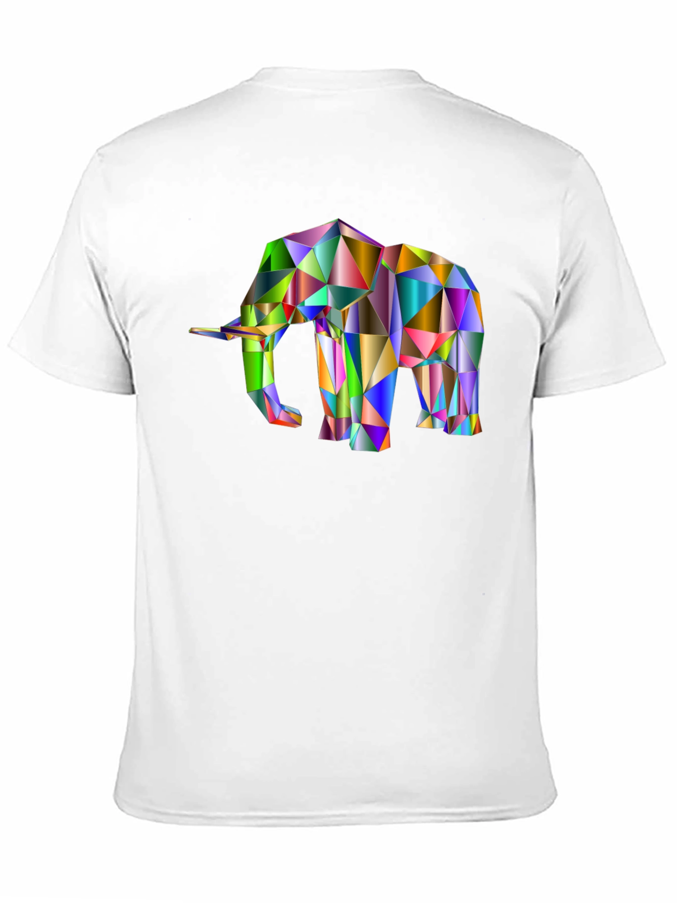 Geometric Elephant Graphic Tee - Black Cotton Blend