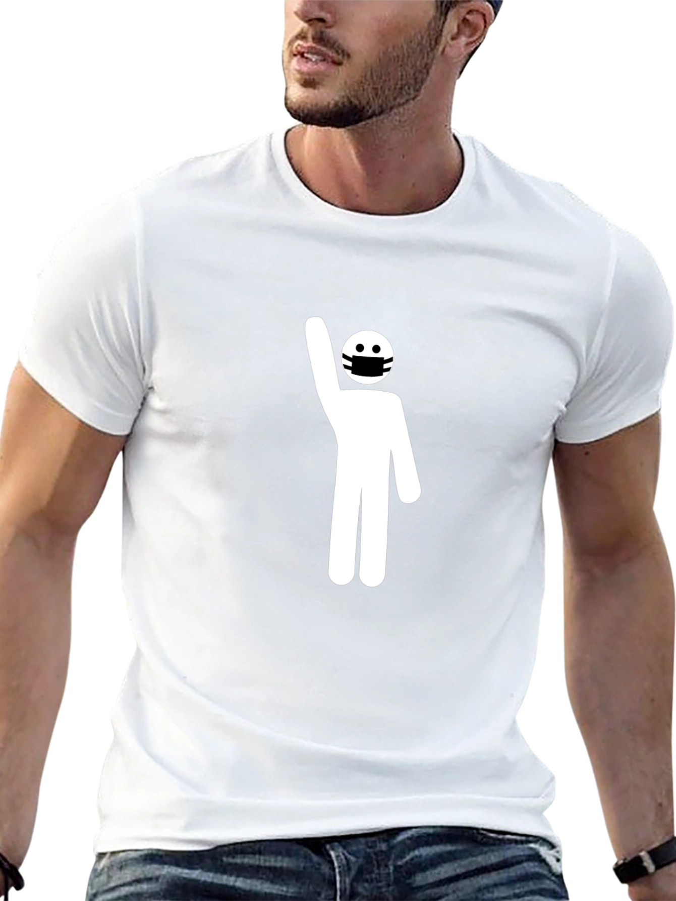 Masked Stick Figure Protest T-Shirt