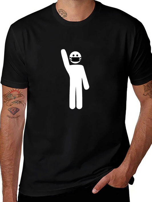 Masked Stick Figure Protest T-Shirt