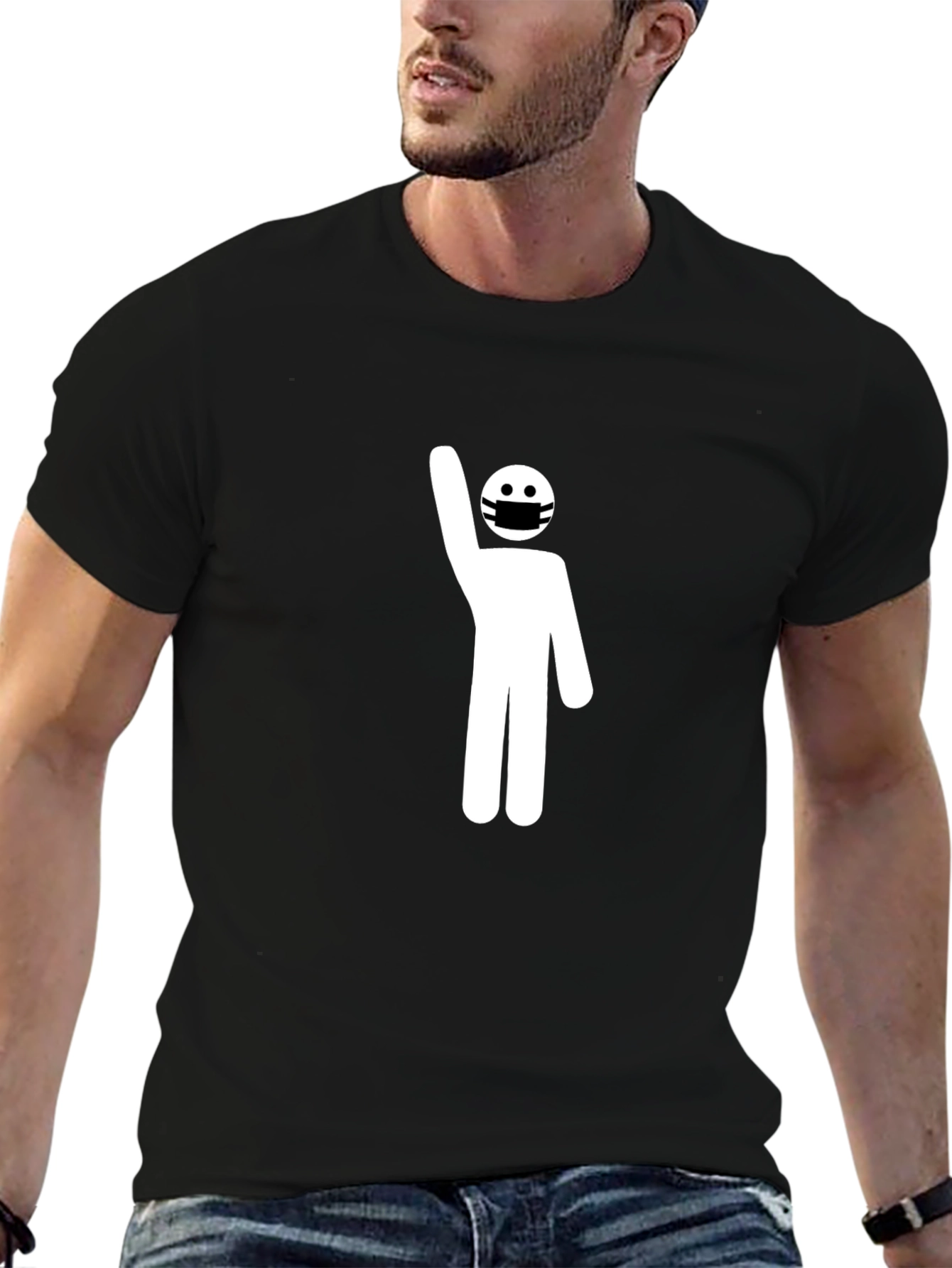 Masked Stick Figure Protest T-Shirt