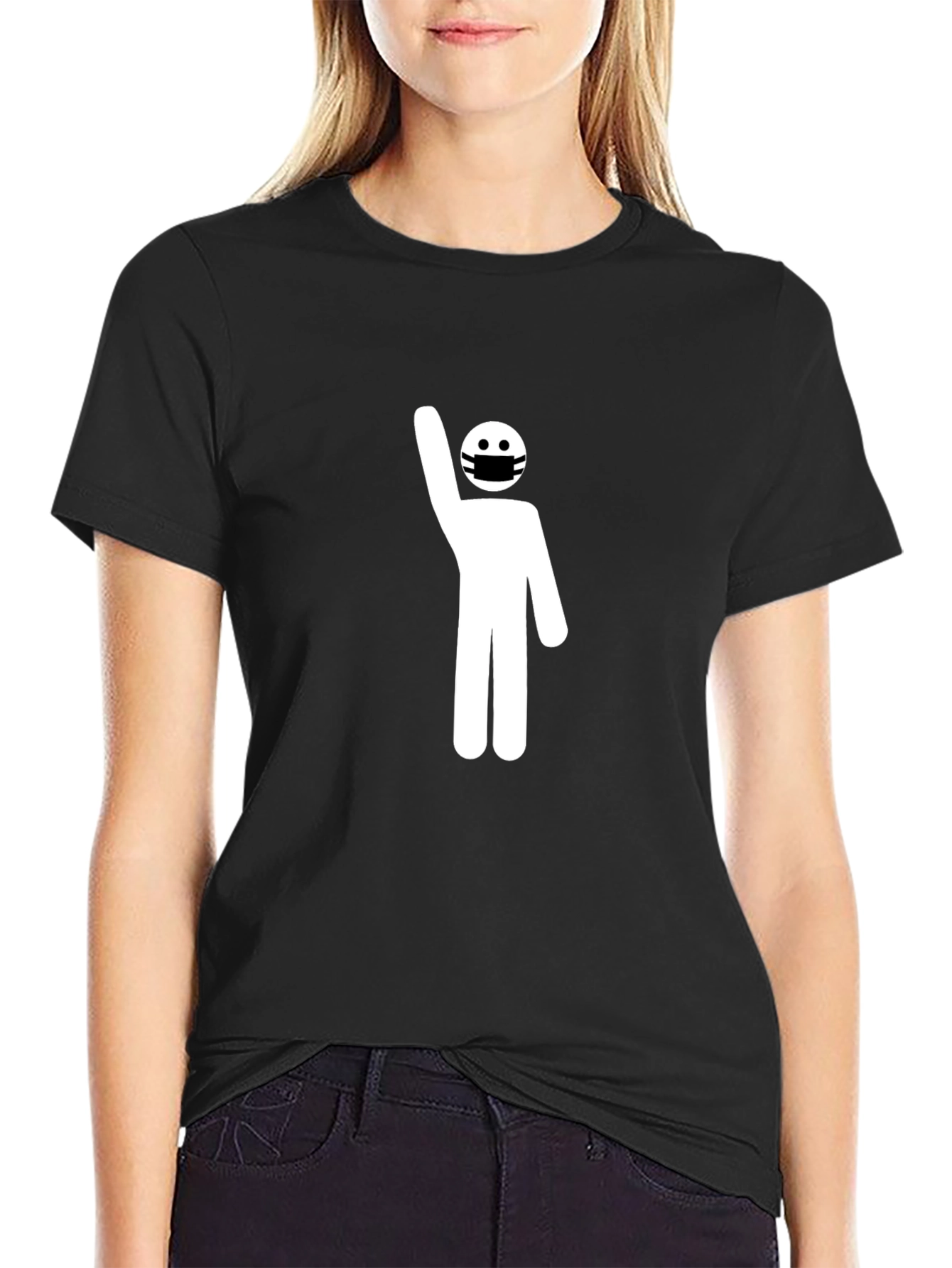 Masked Stick Figure Protest T-Shirt