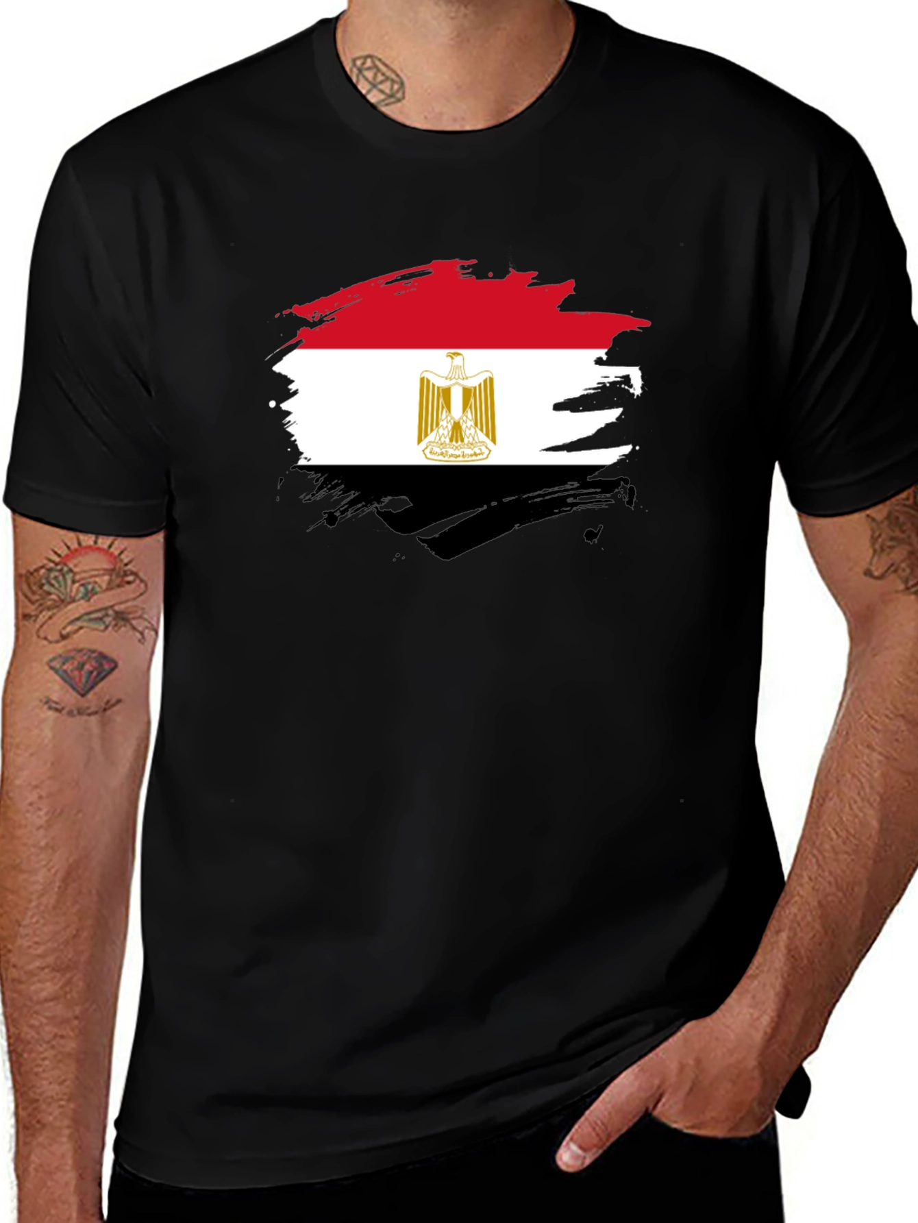 Egyptian Flag Graphic T-Shirt - Black