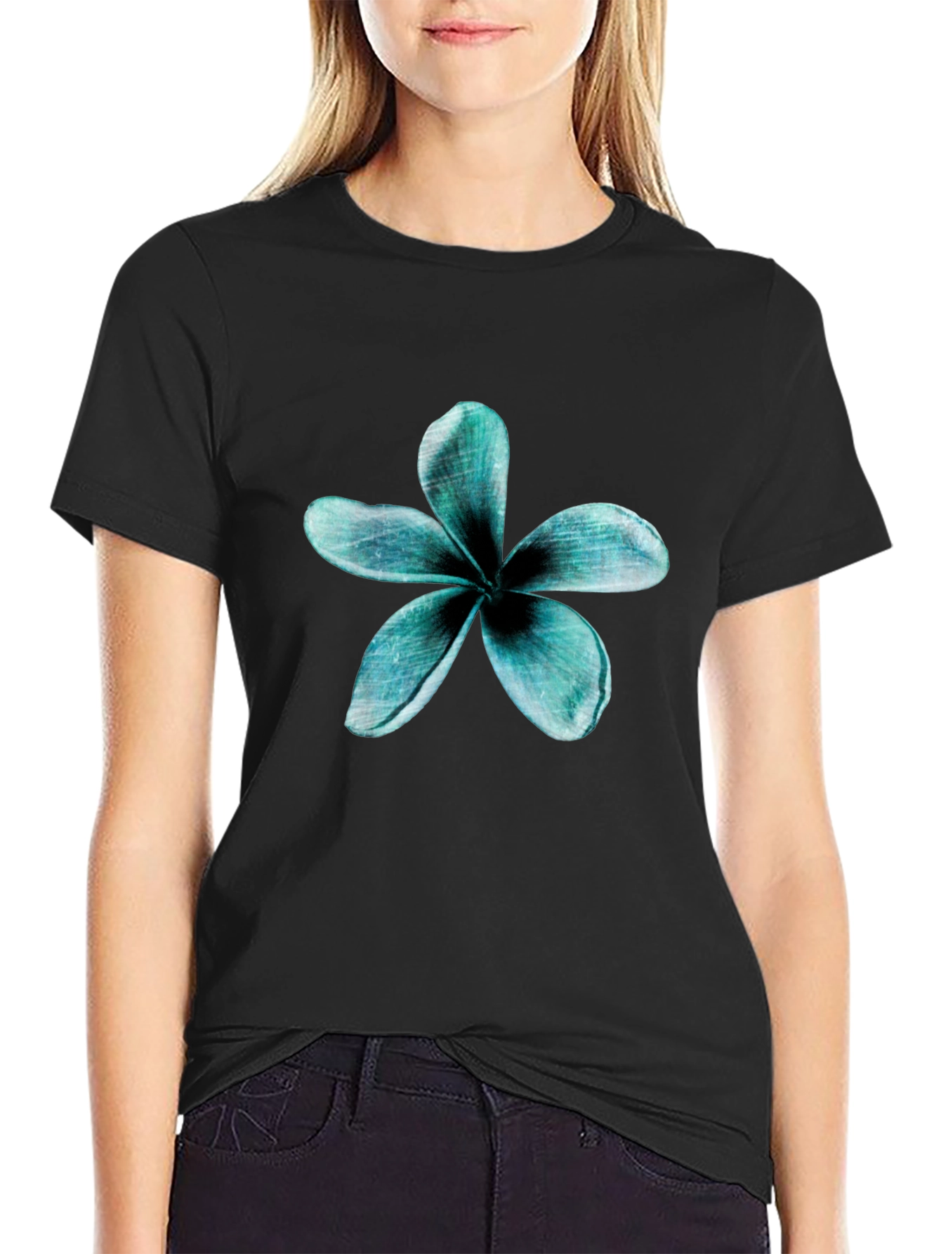 Floral Print Black T-Shirt