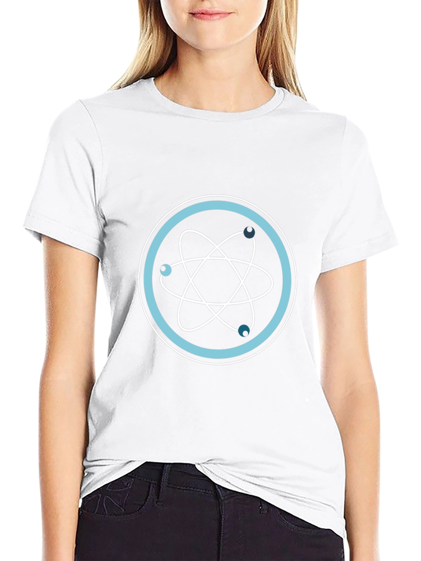 Science Atom Design Black T-Shirt