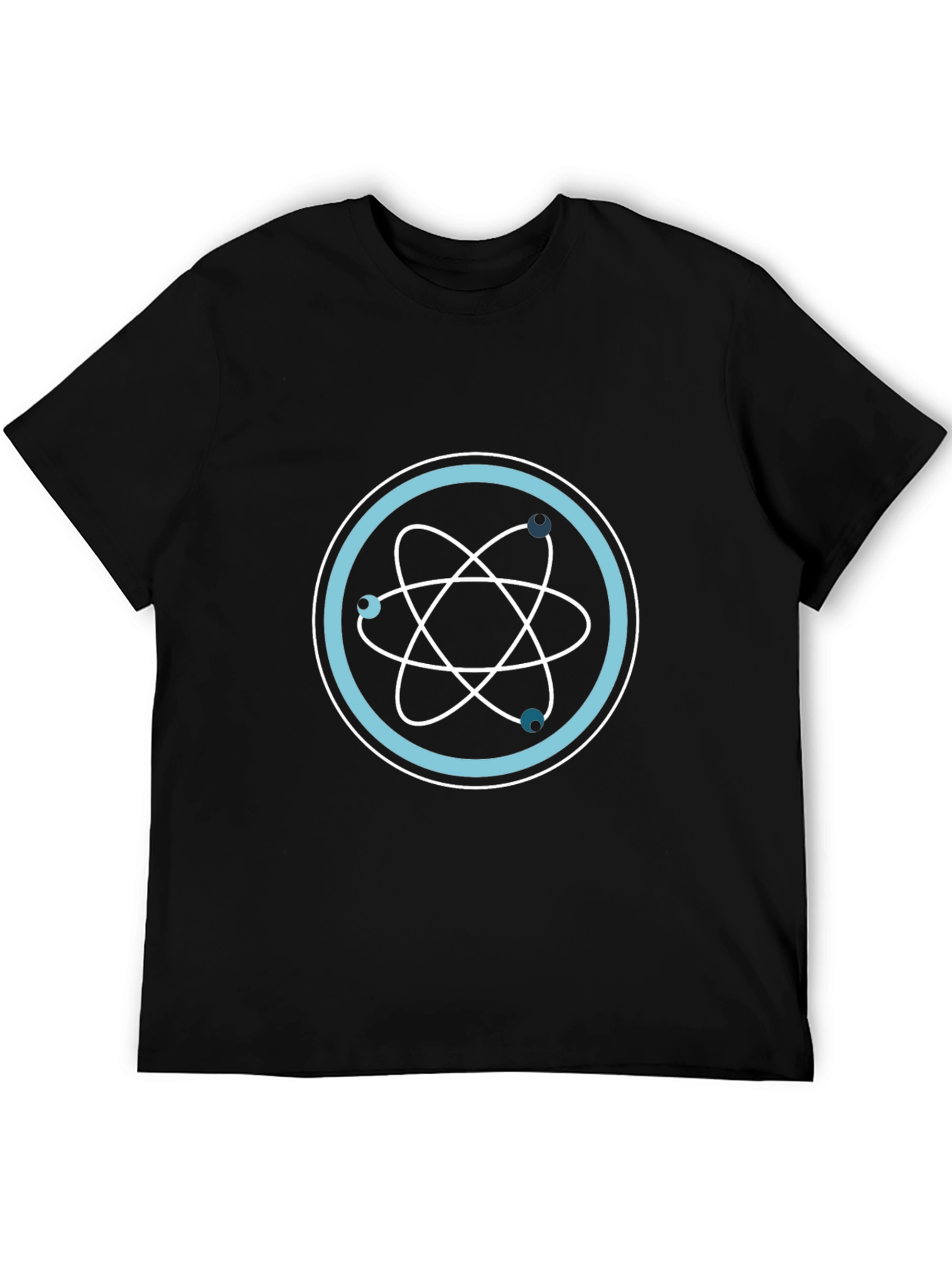 Science Atom Design Black T-Shirt