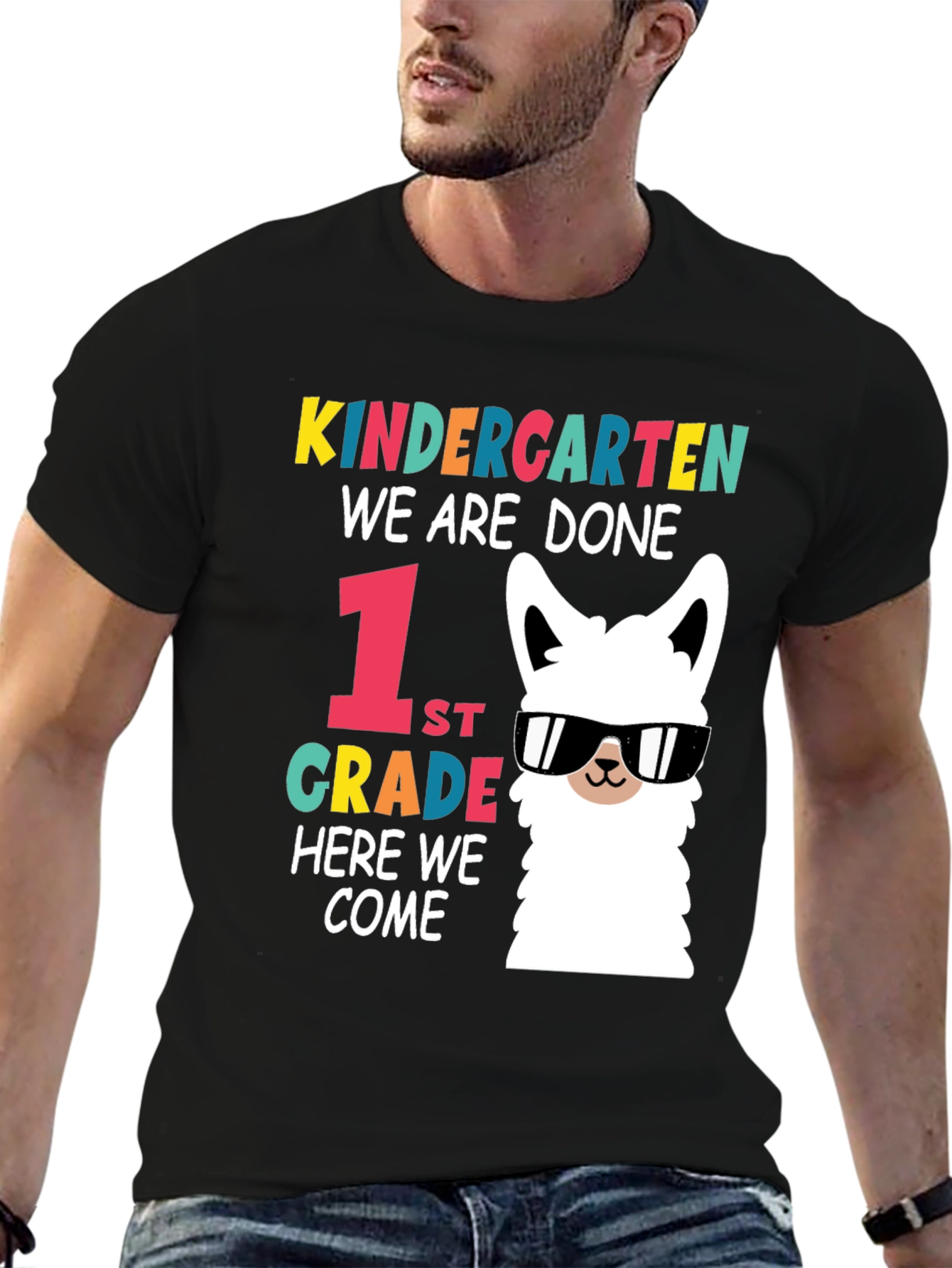 Kindergarten Graduation T-Shirt: Llama 1st Grade