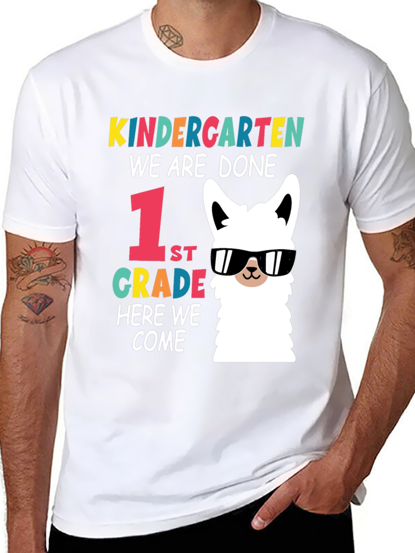 Kindergarten Graduation T-Shirt: Llama 1st Grade