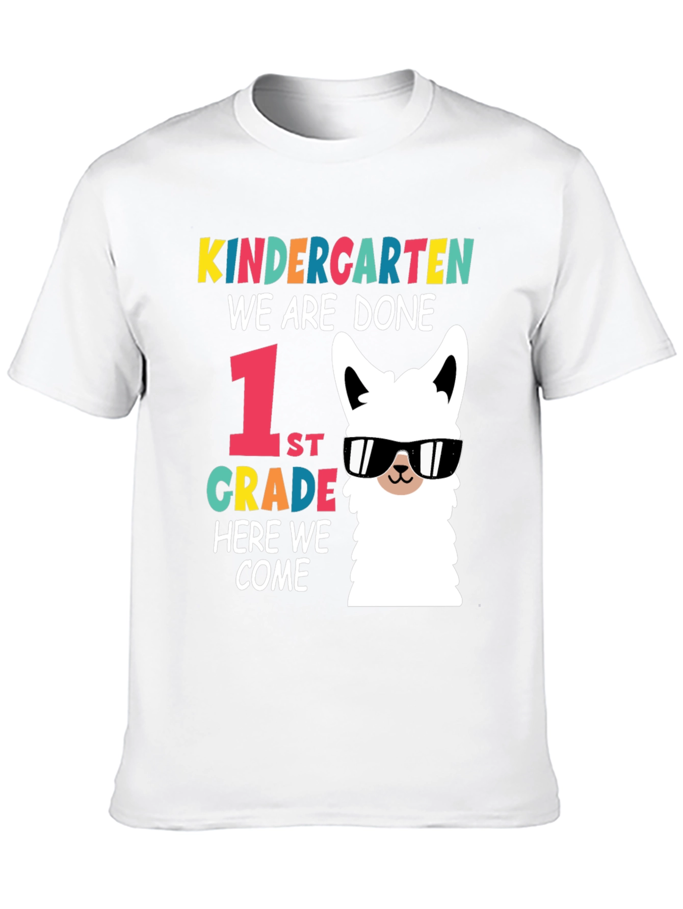Kindergarten Graduation T-Shirt: Llama 1st Grade