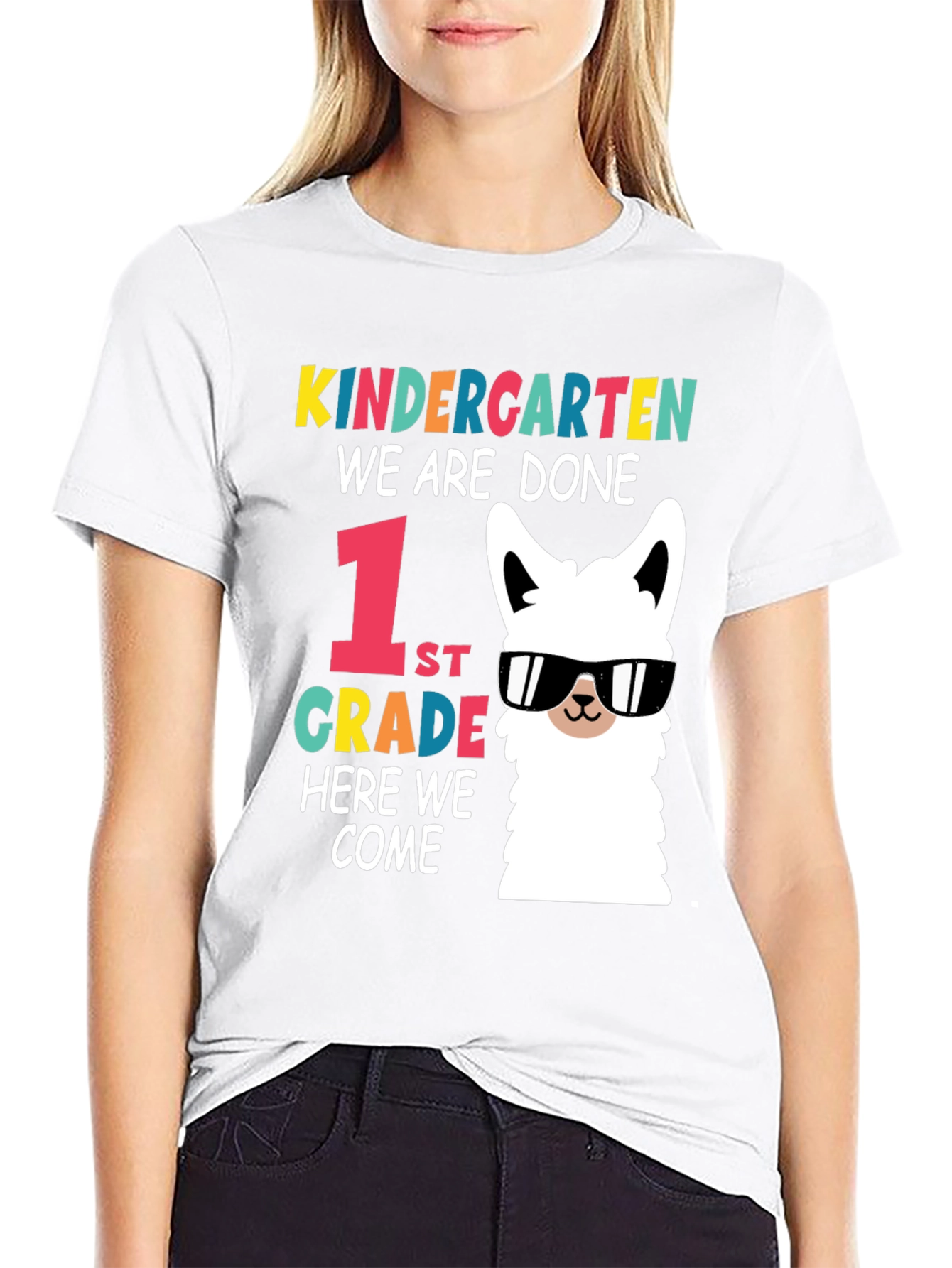 Kindergarten Graduation T-Shirt: Llama 1st Grade