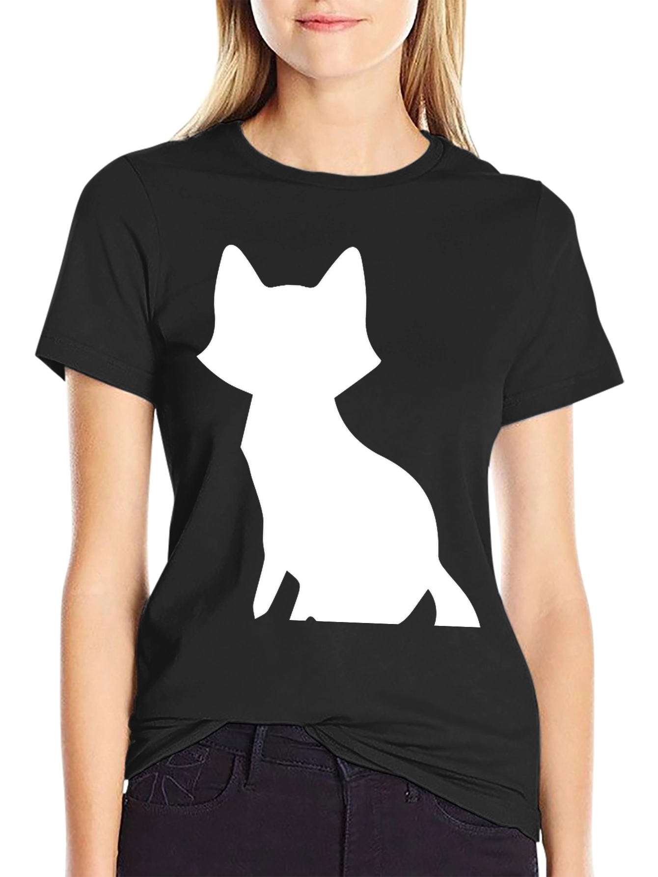Fox Graphic T-Shirt - Black Cotton Tee