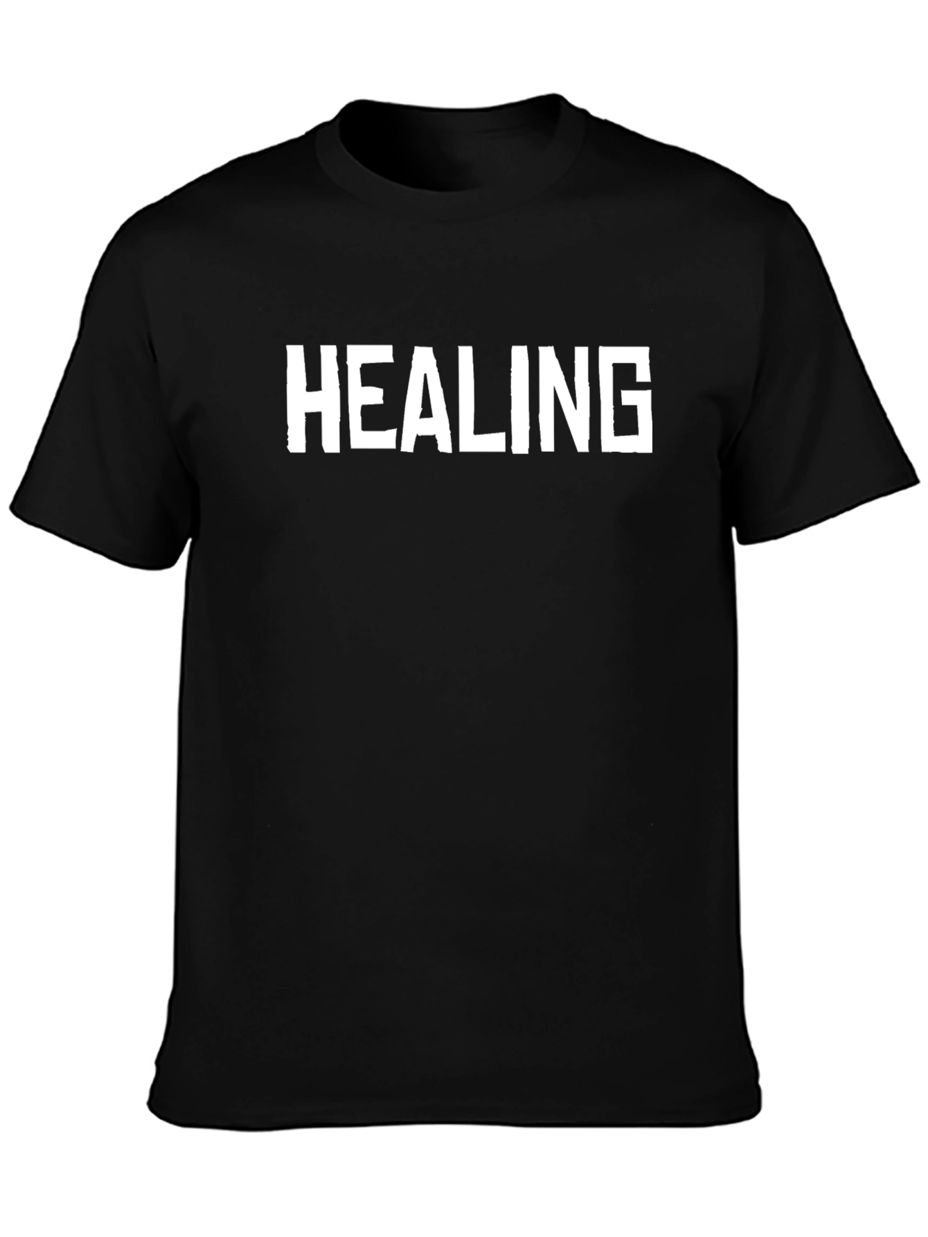 Healing Graphic Tee - Black Casual T-Shirt