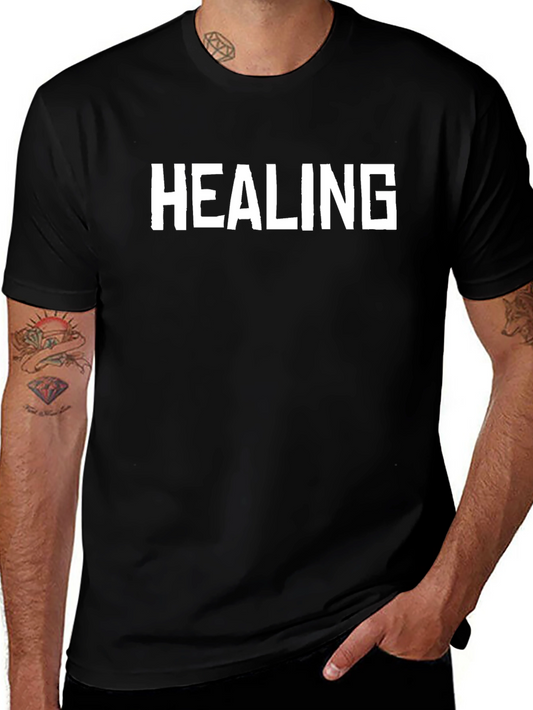 Healing Graphic Tee - Black Casual T-Shirt