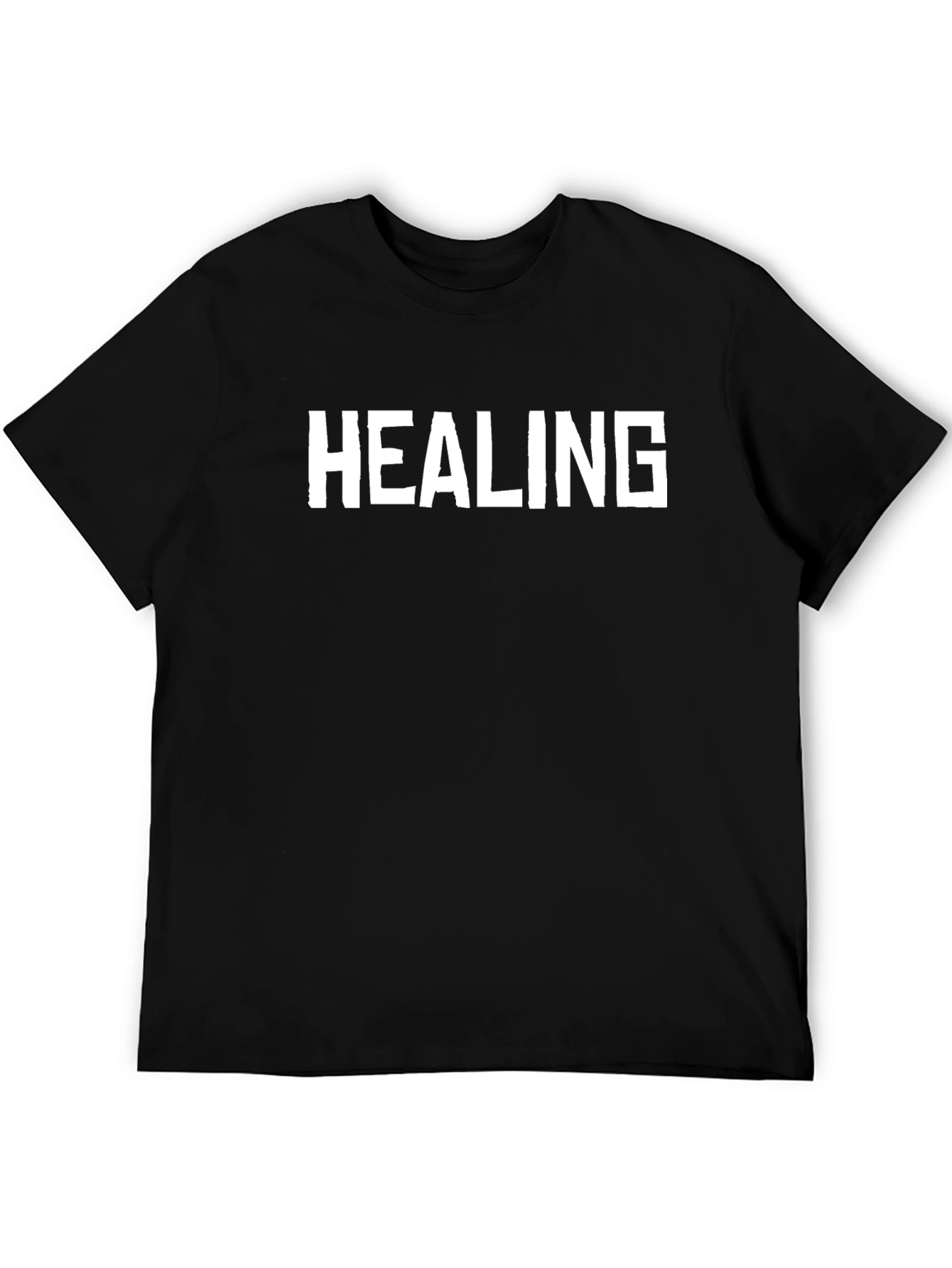 Healing Graphic Tee - Black Casual T-Shirt