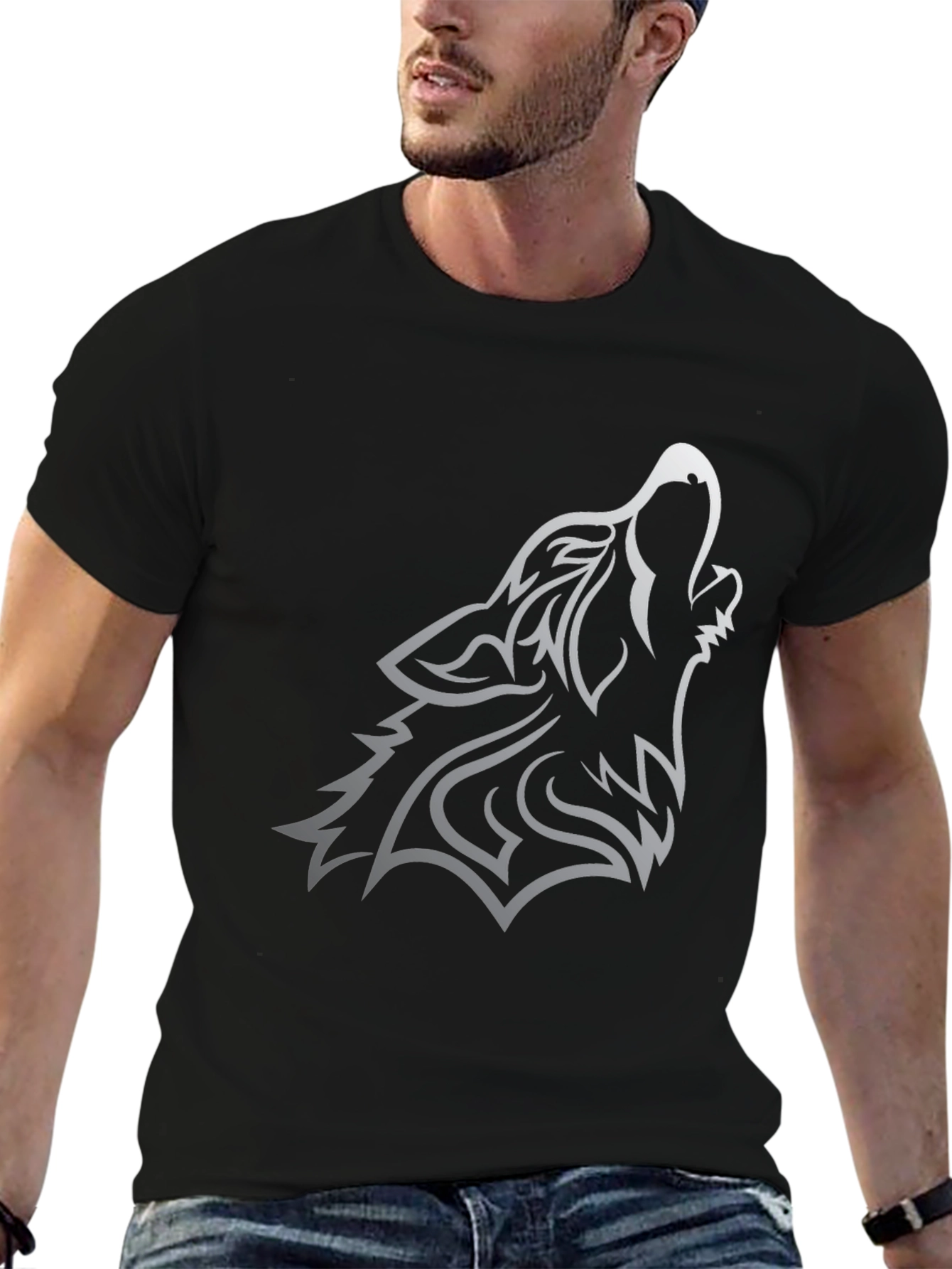 Black Wolf Graphic Tee - Mens Short Sleeve