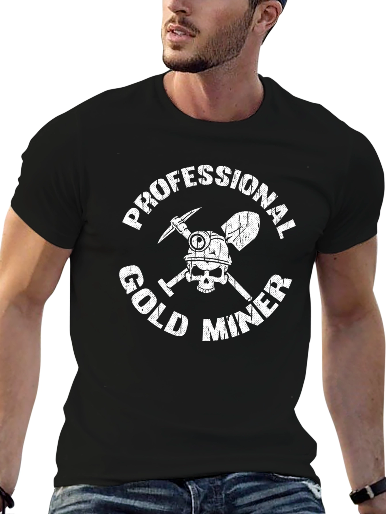 Professional Gold Miner Graphic Tee - Black T-Shirt