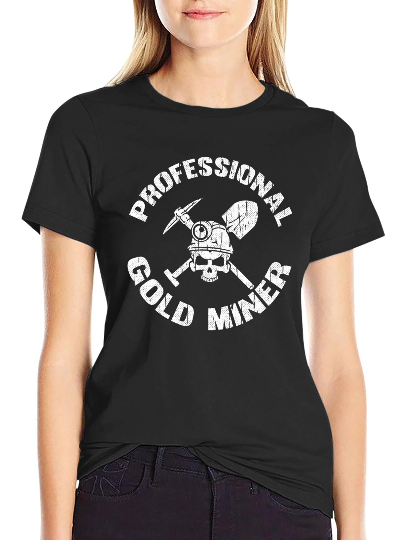 Professional Gold Miner Graphic Tee - Black T-Shirt