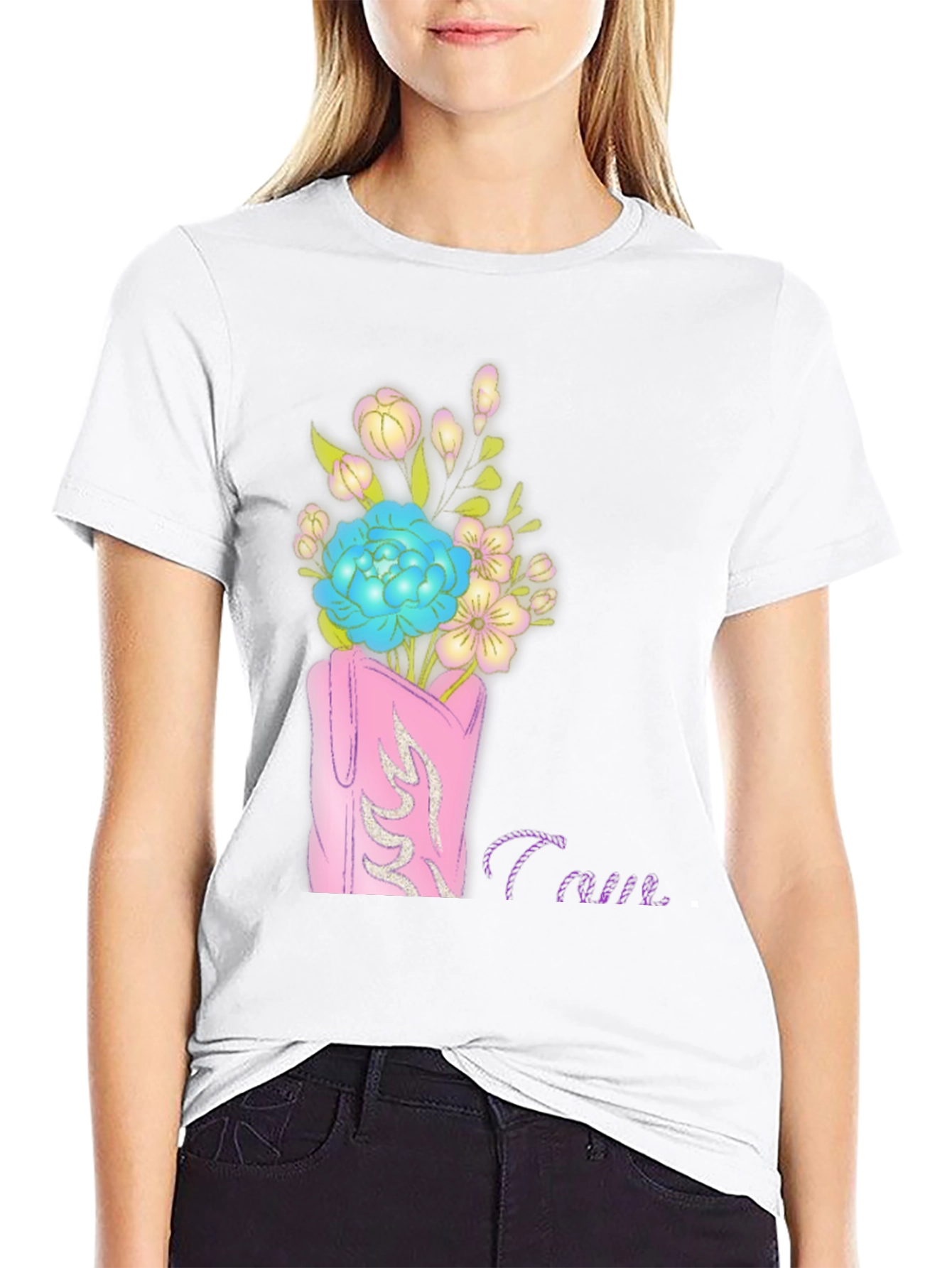 Floral Cowboy Boot Graphic Tee