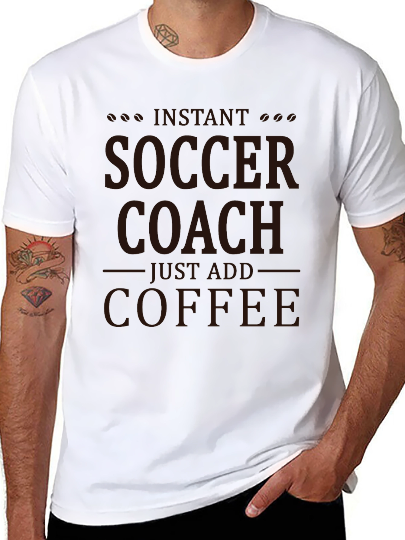 Instant Soccer Coach T-Shirt - Just Add Coffee