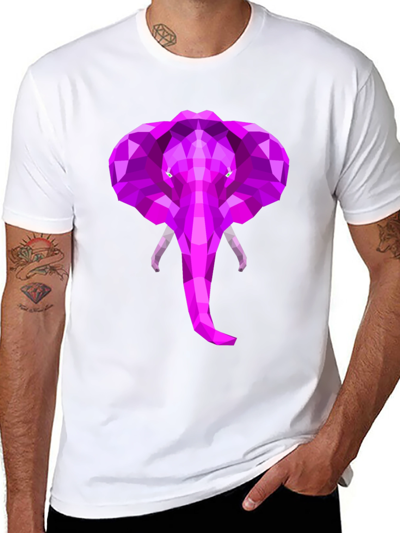 Geometric Elephant Tee - Stylish Graphic T-Shirt