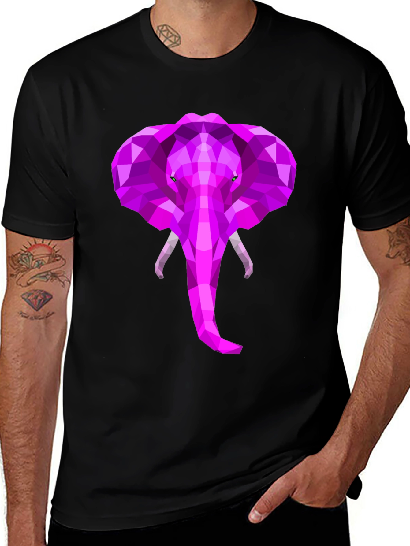 Geometric Elephant Tee - Stylish Graphic T-Shirt