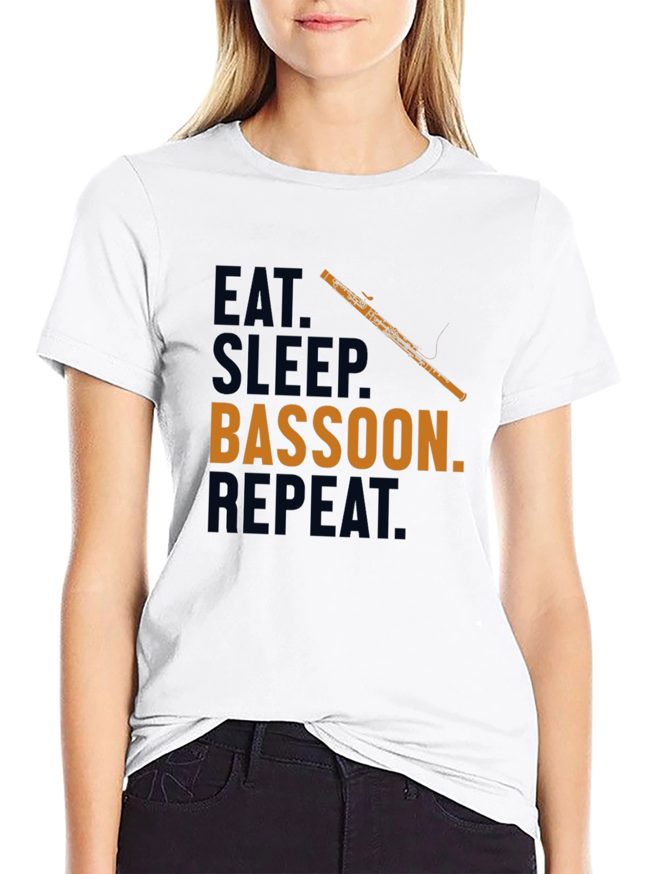 Eat Sleep Bassoon Repeat T-Shirt Funny Musician Tee