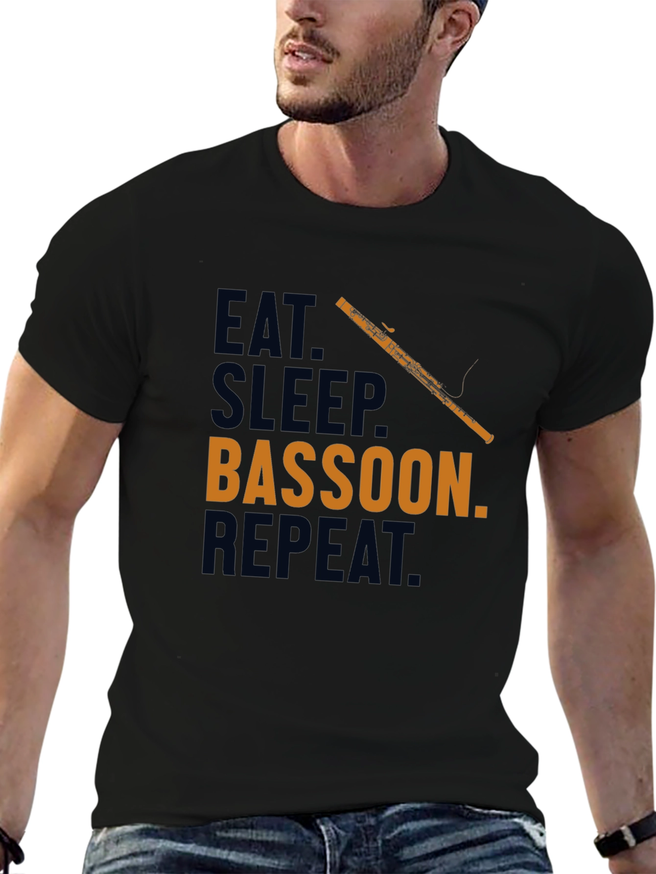 Eat Sleep Bassoon Repeat T-Shirt Funny Musician Tee