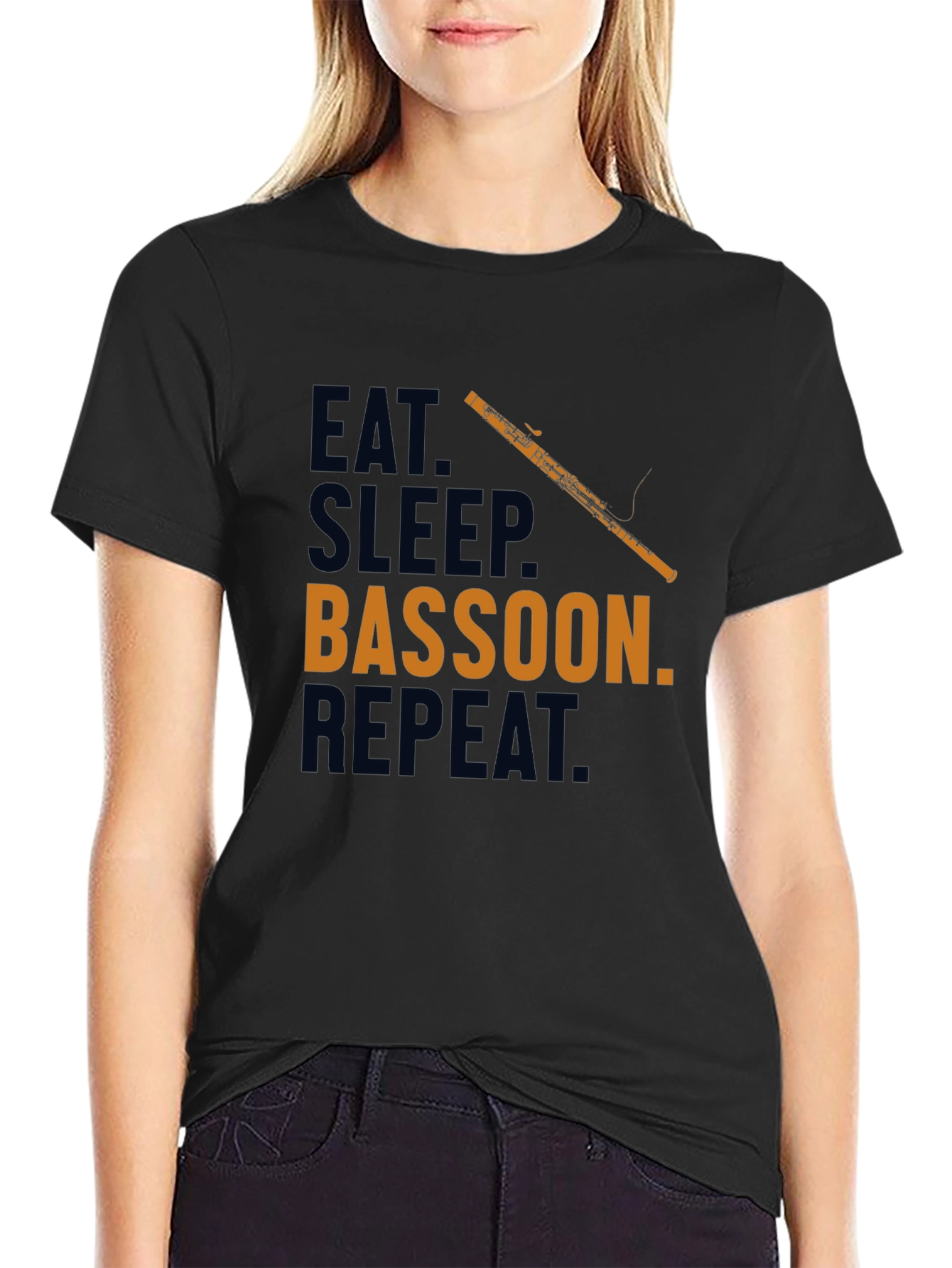 Eat Sleep Bassoon Repeat T-Shirt Funny Musician Tee