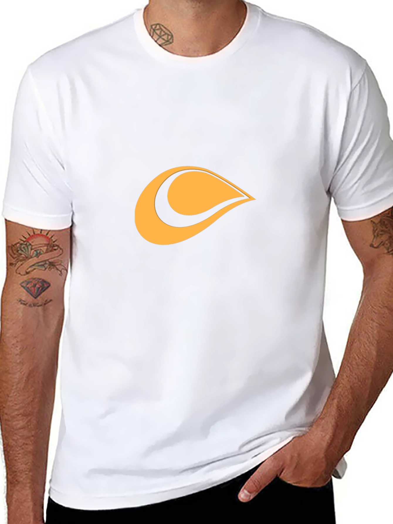 Modern Black Tee with Abstract Graphic Design