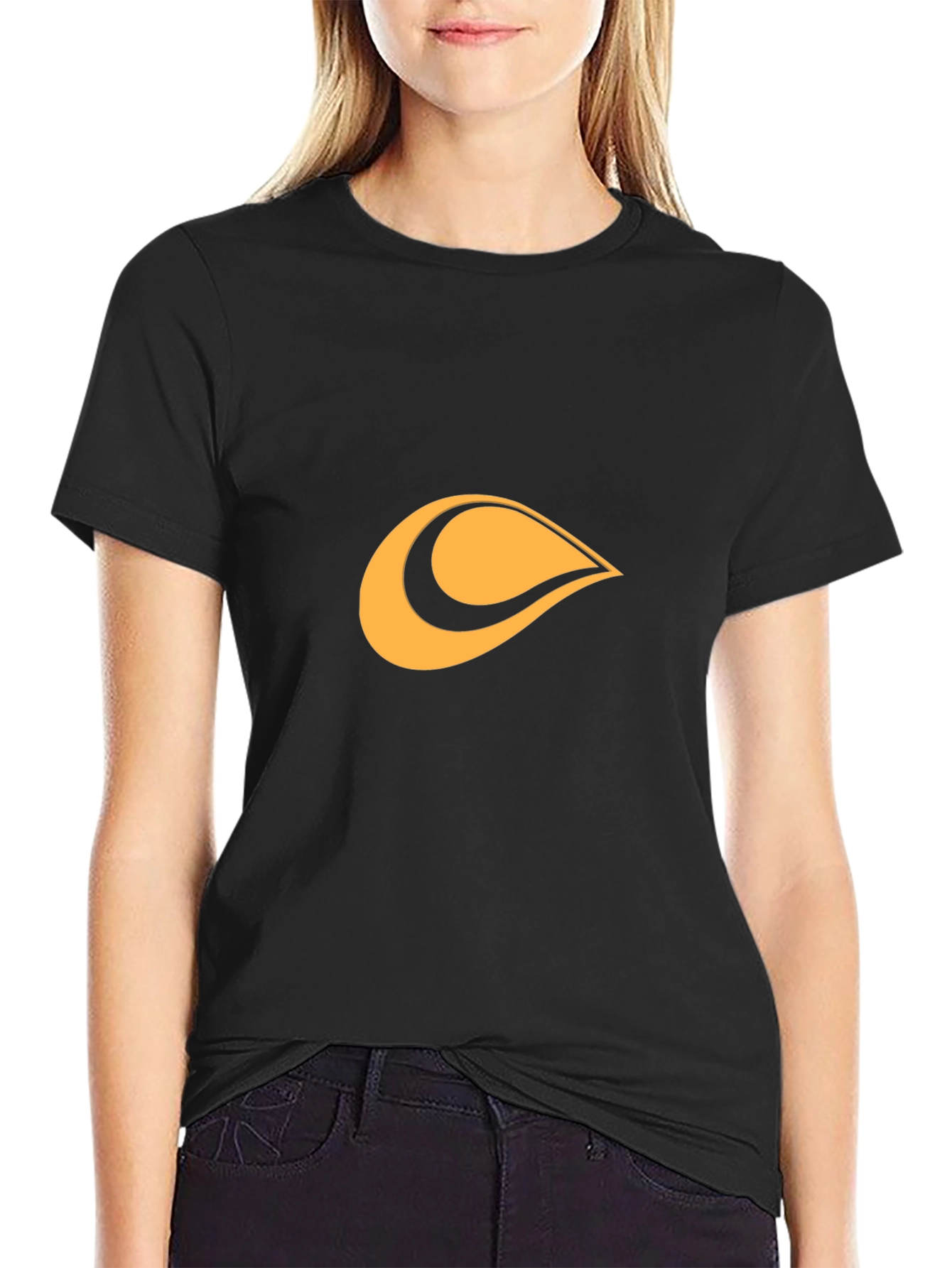 Modern Black Tee with Abstract Graphic Design