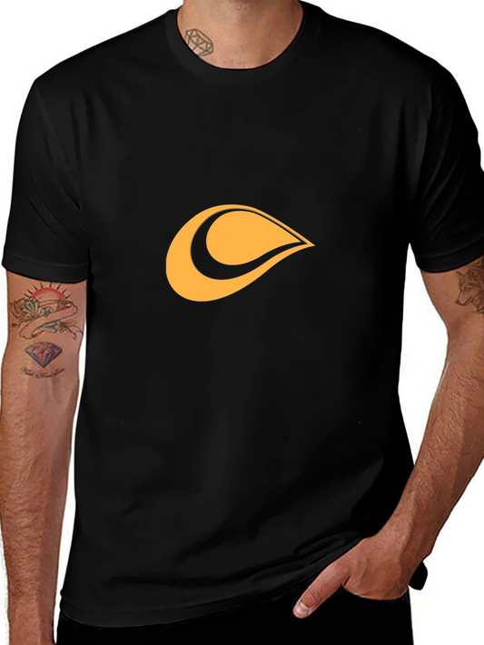 Modern Black Tee with Abstract Graphic Design