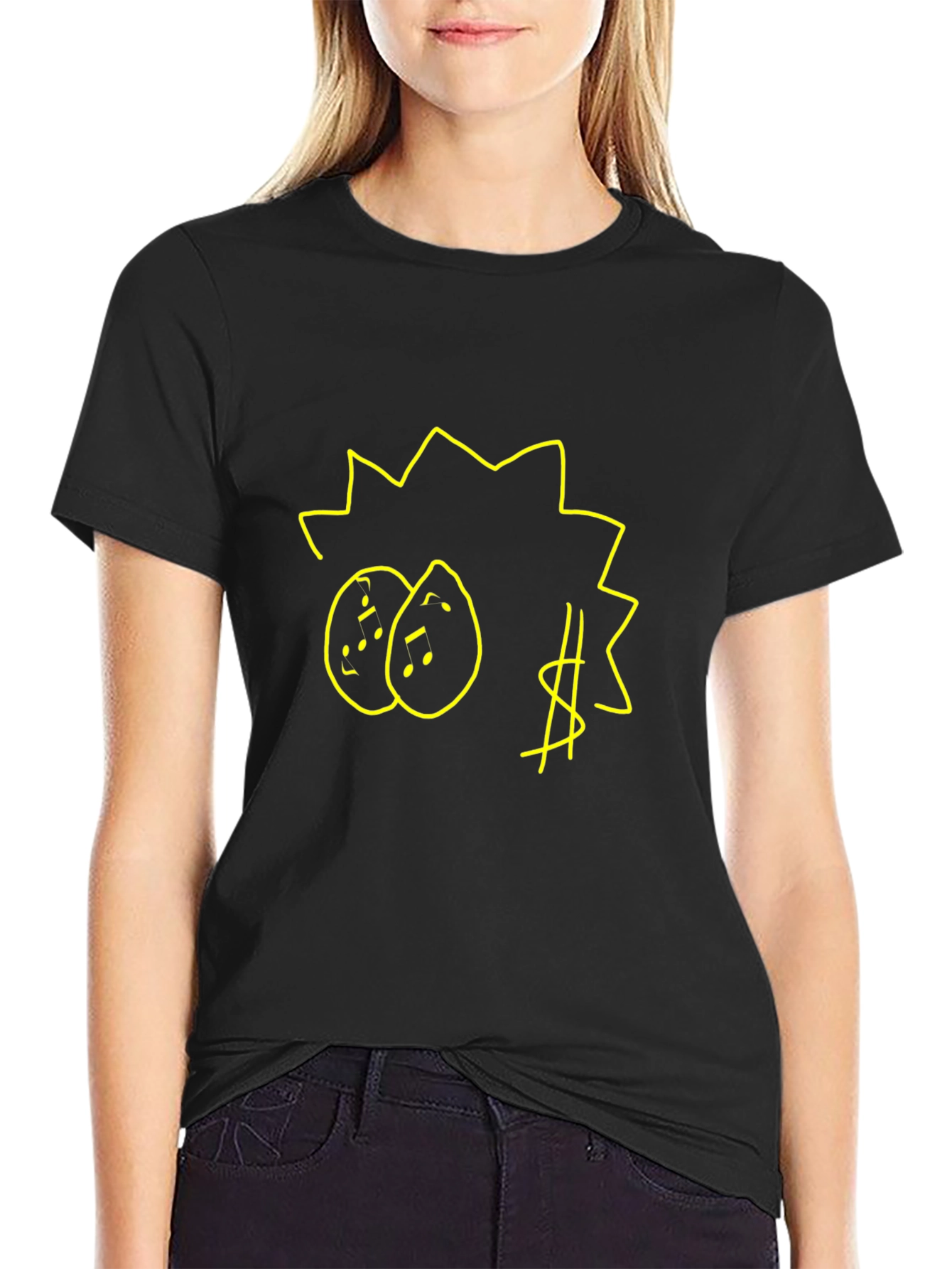 Doodle Graphic Black T-Shirt