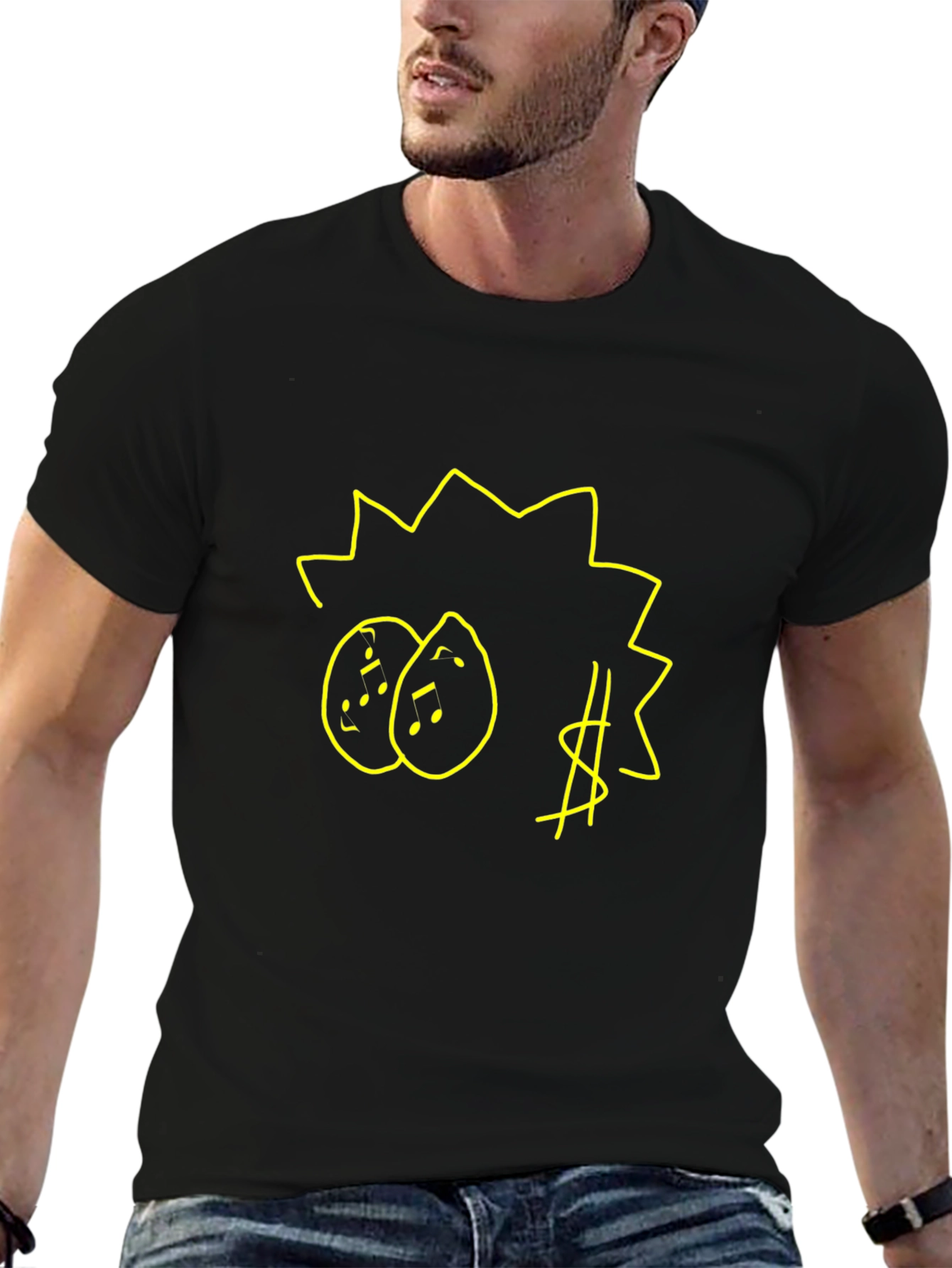 Doodle Graphic Black T-Shirt