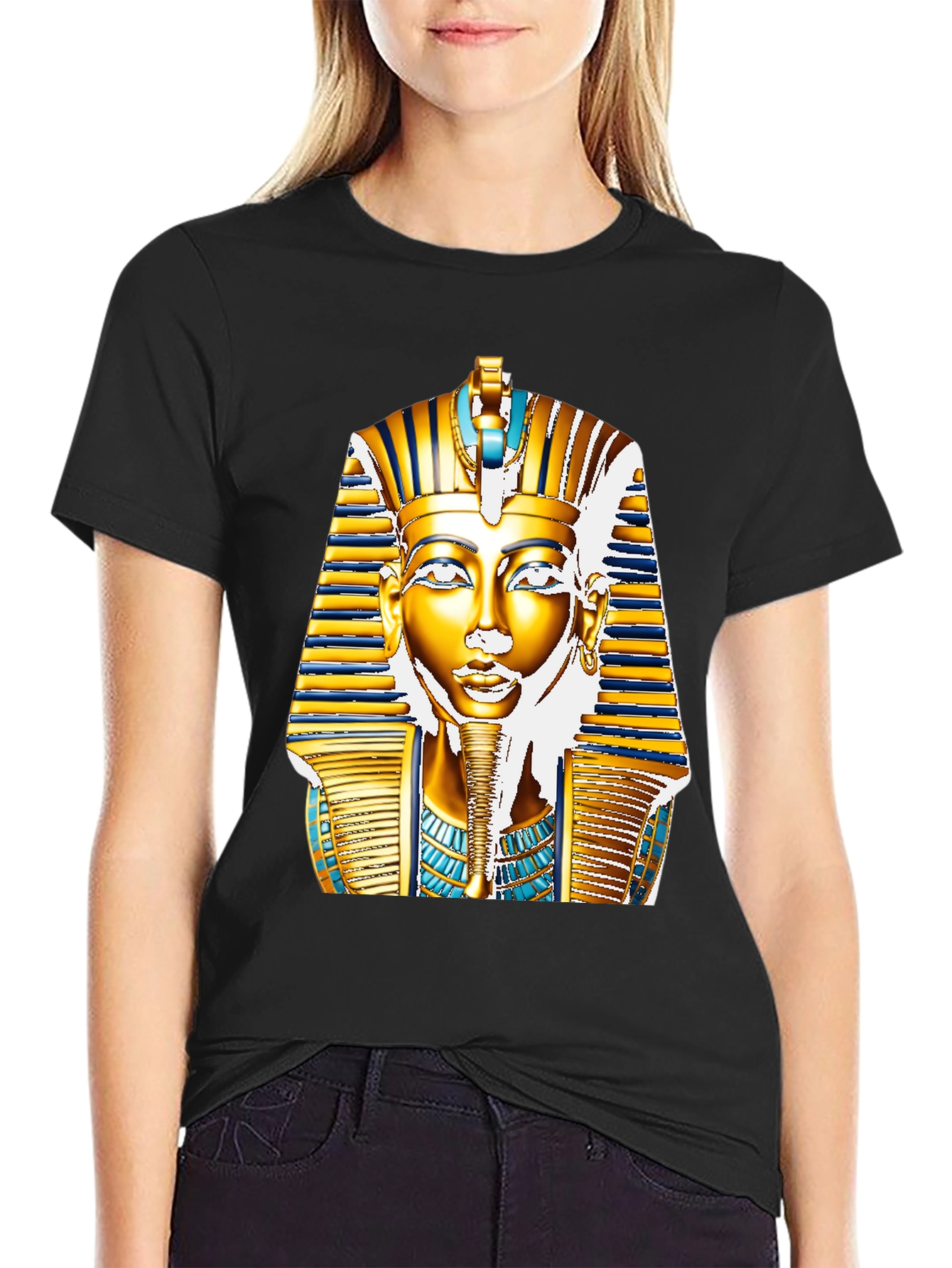Egyptian Pharaoh T-Shirt - Gold King Tut Design
