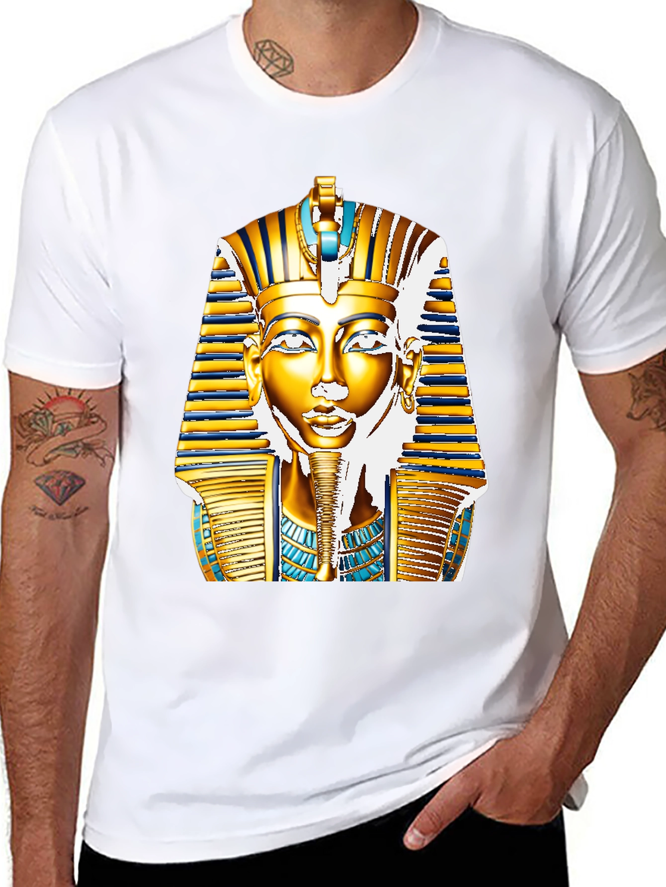 Egyptian Pharaoh T-Shirt - Gold King Tut Design