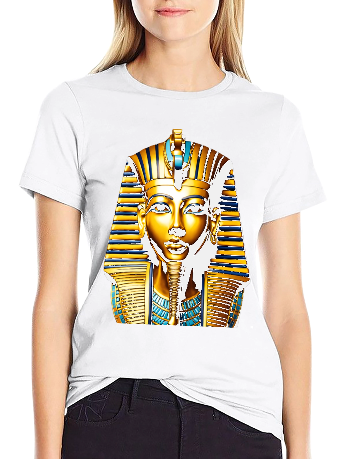 Egyptian Pharaoh T-Shirt - Gold King Tut Design