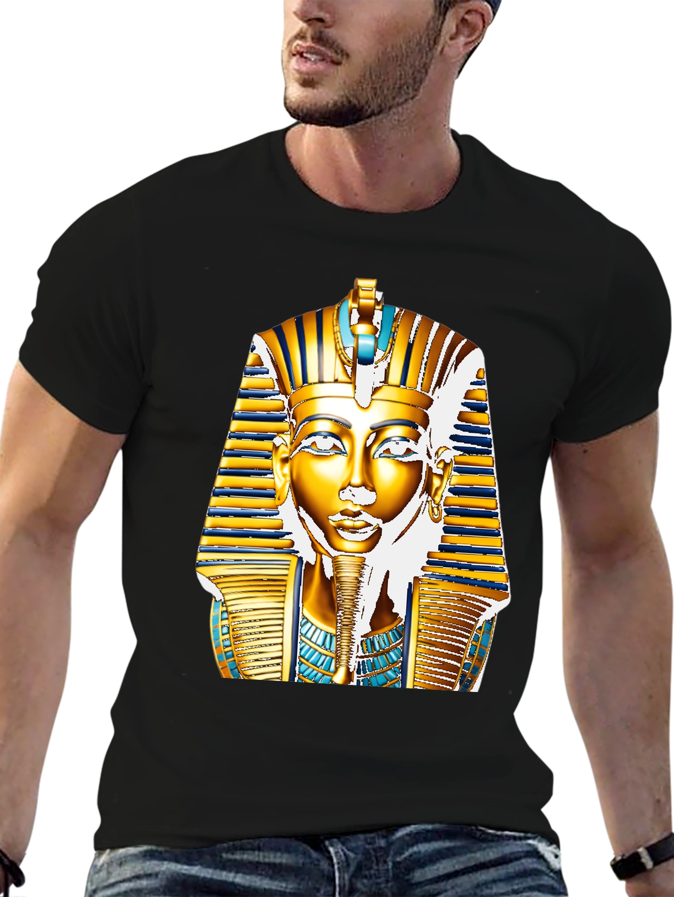 Egyptian Pharaoh T-Shirt - Gold King Tut Design
