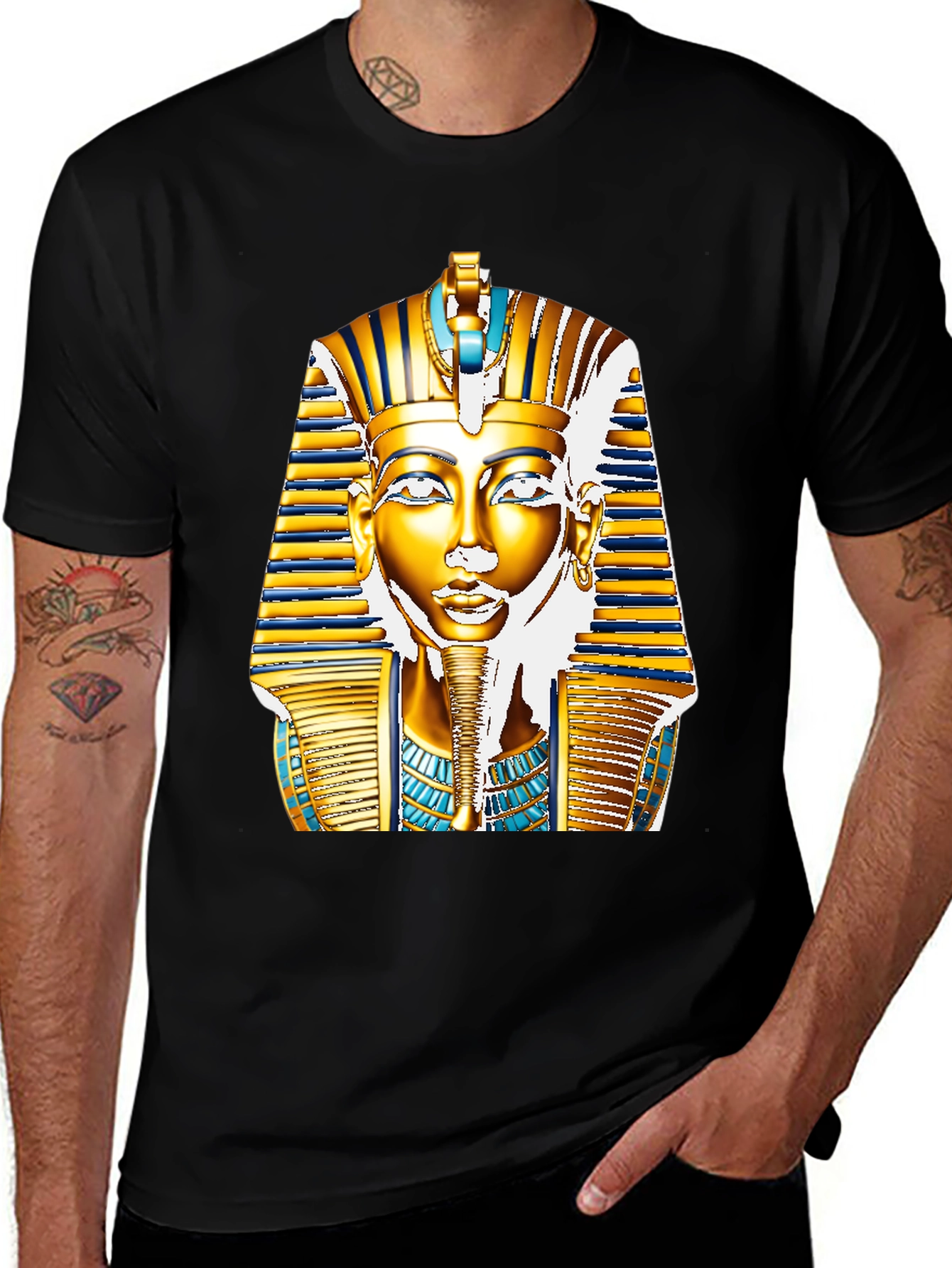 Egyptian Pharaoh T-Shirt - Gold King Tut Design