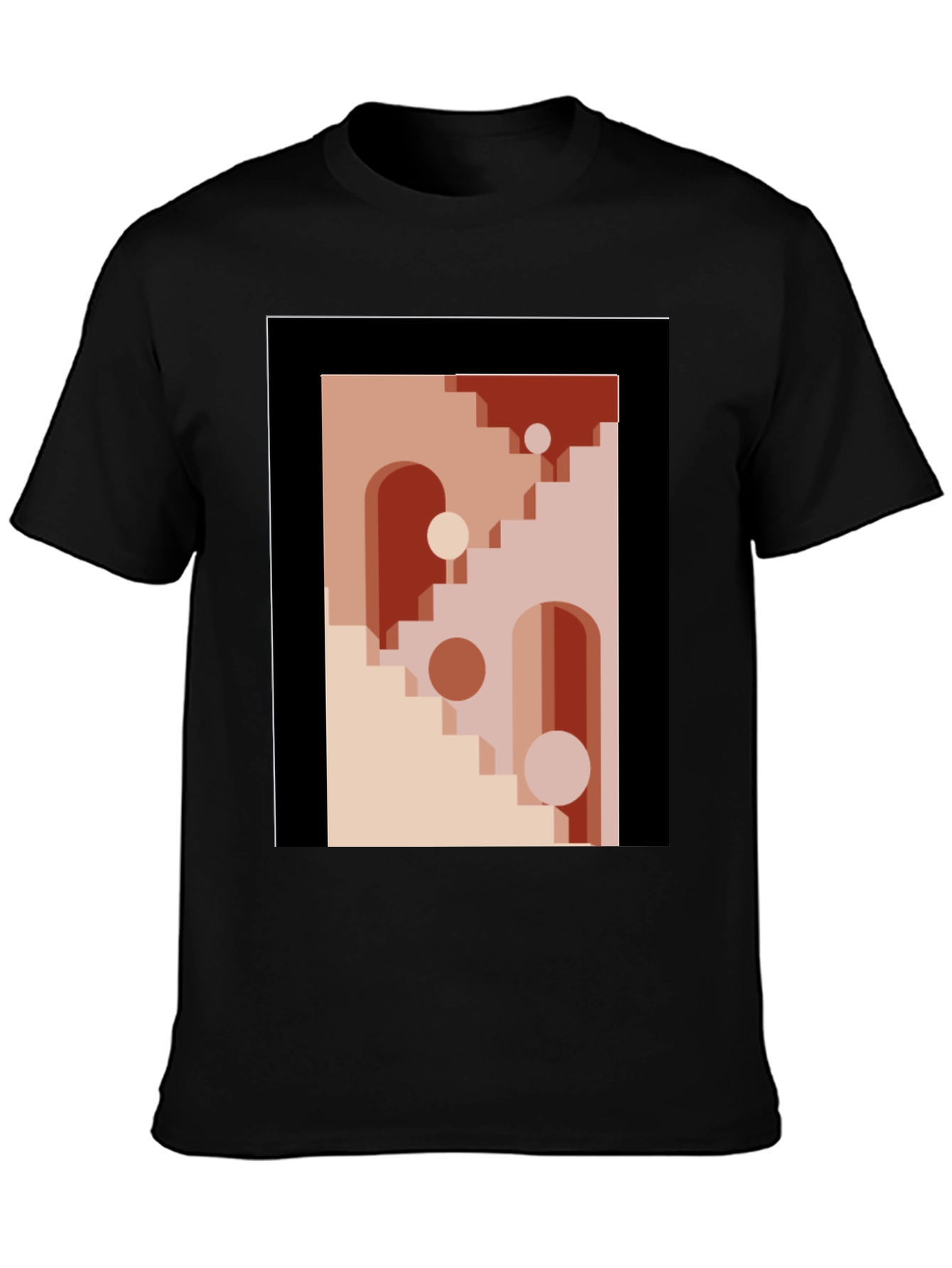 Geometric Archway Graphic Tee - Modern Abstract Art Shirt