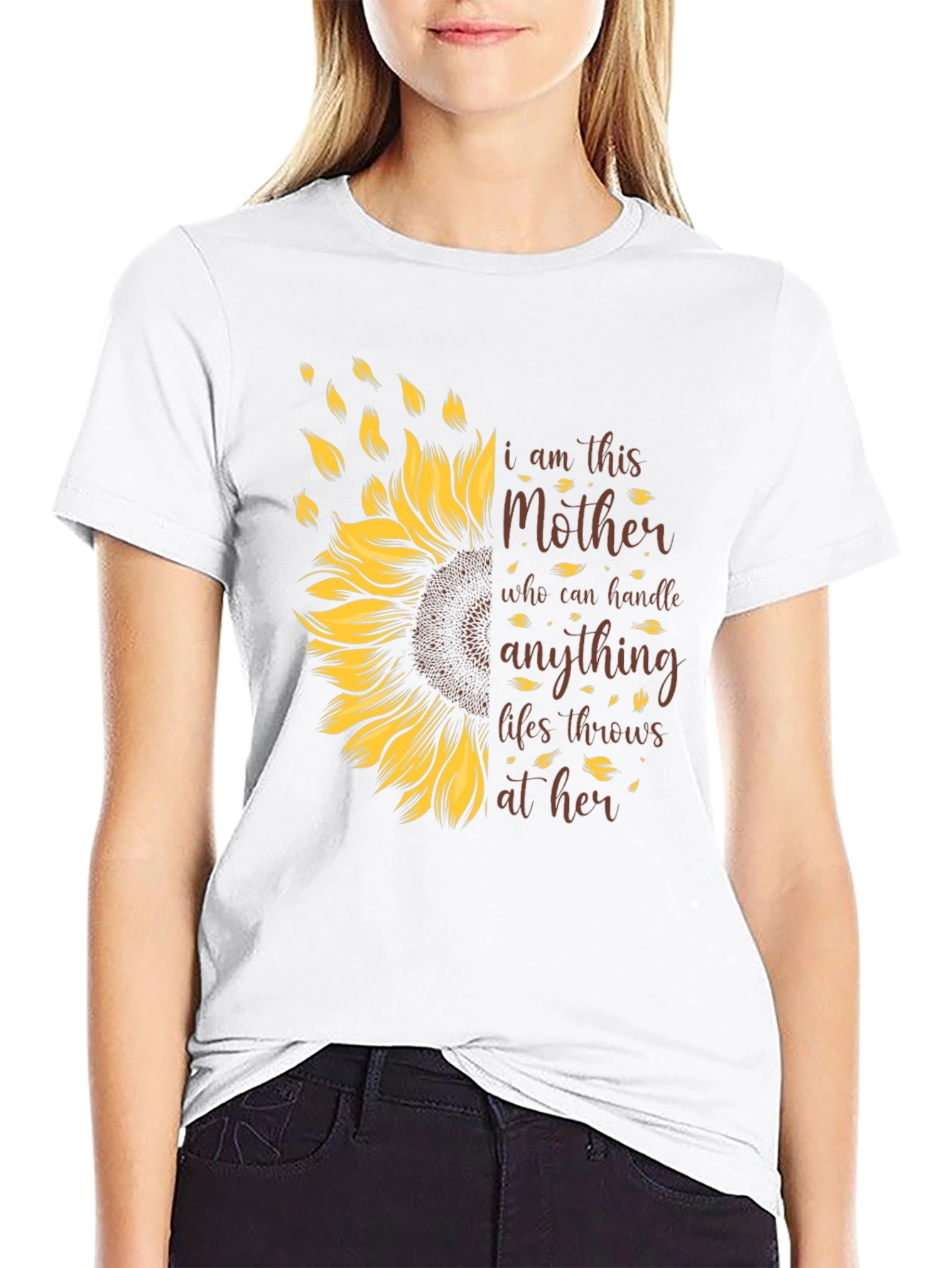 I Am This Mother Sunflower Graphic T-Shirt