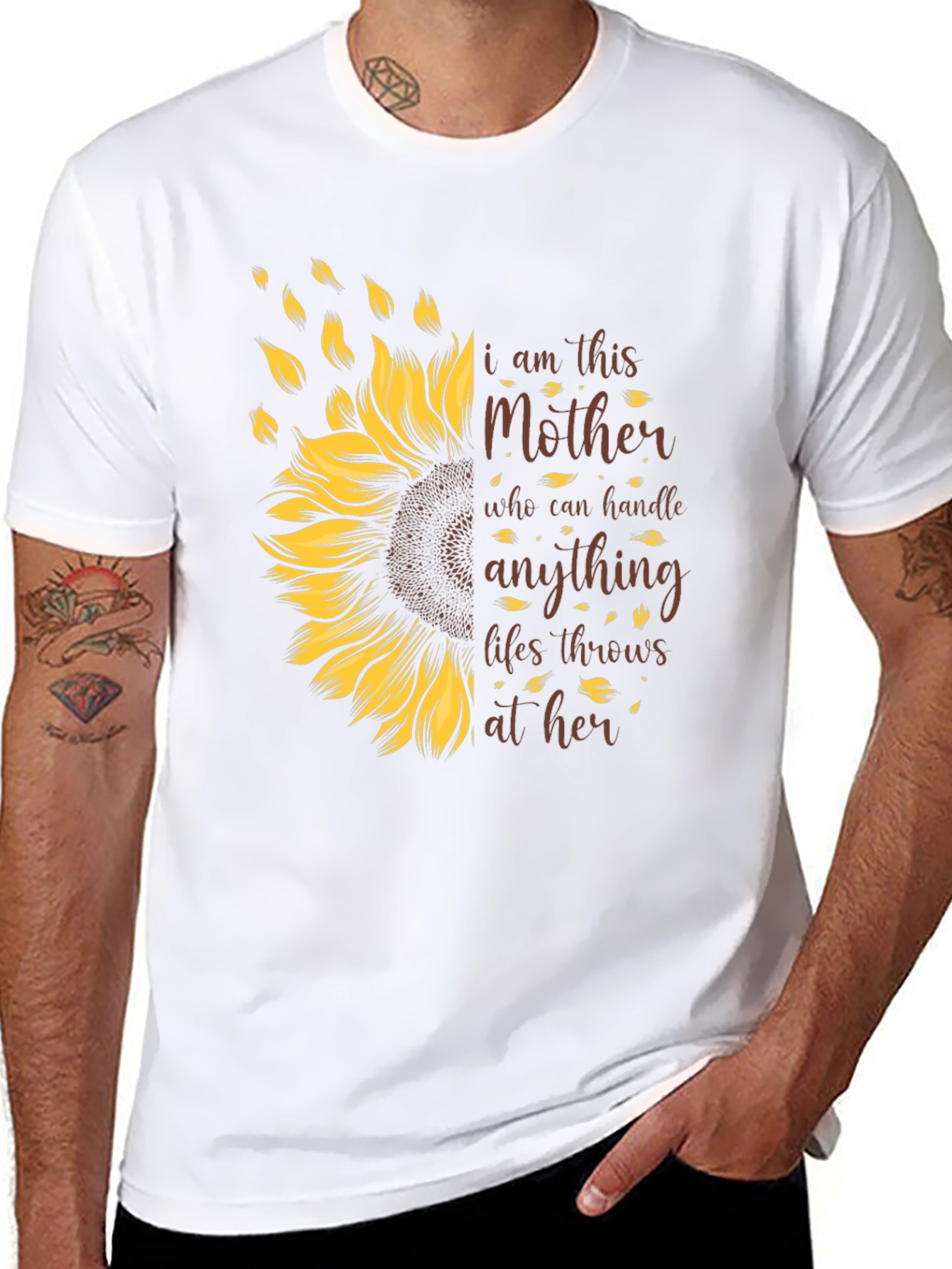 I Am This Mother Sunflower Graphic T-Shirt