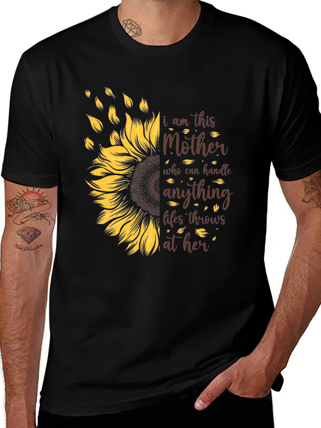 I Am This Mother Sunflower Graphic T-Shirt