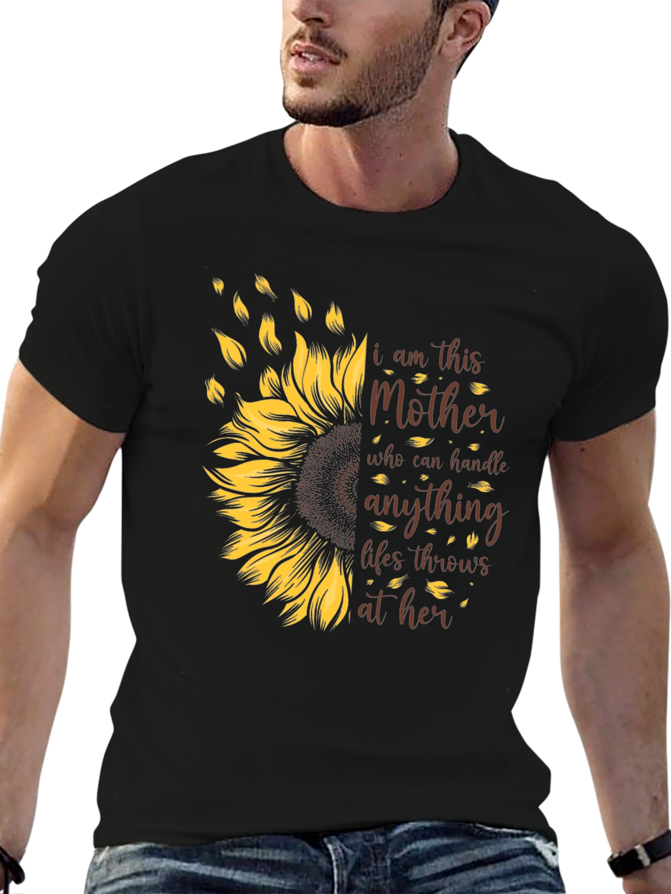 I Am This Mother Sunflower Graphic T-Shirt