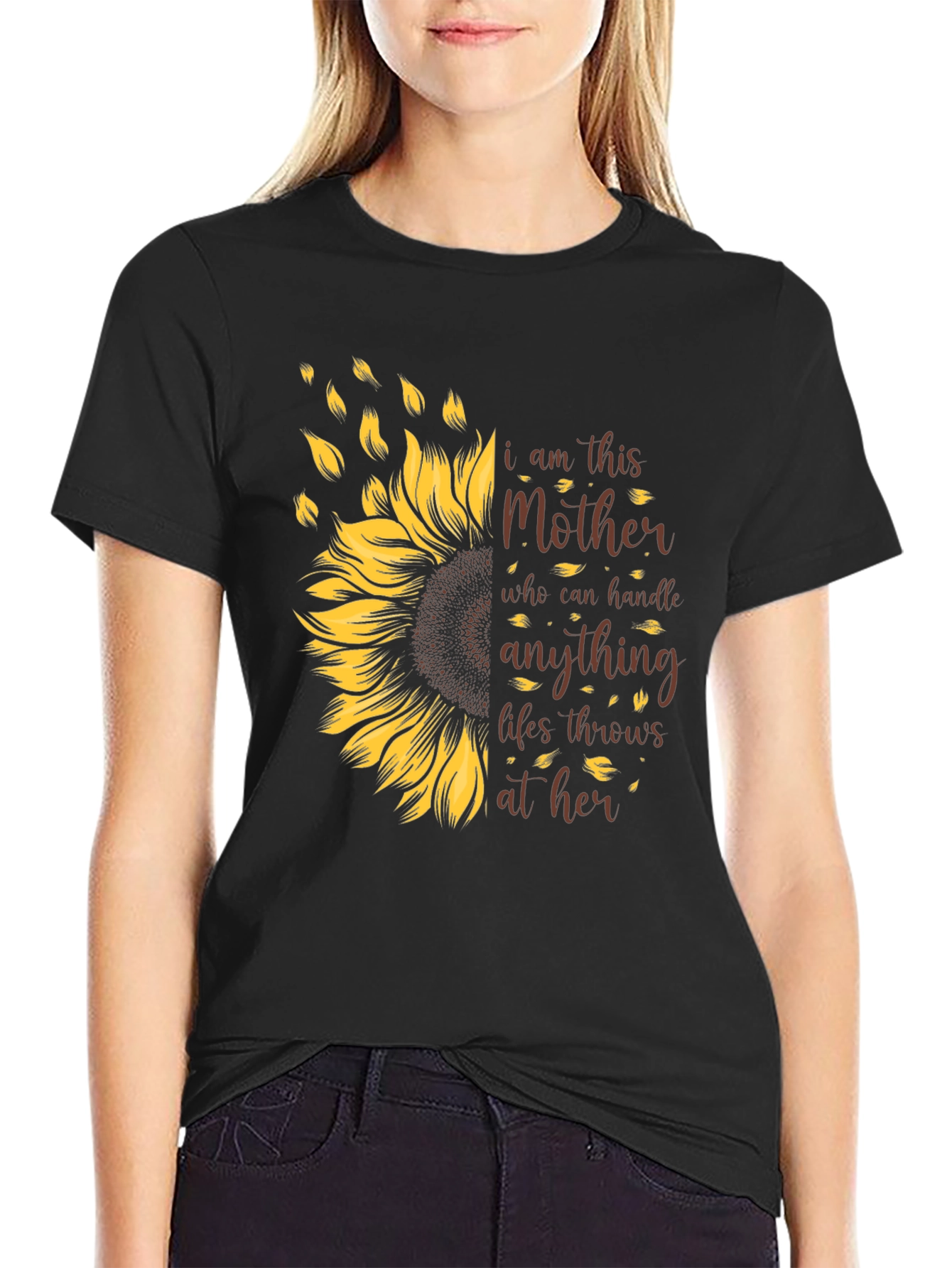 I Am This Mother Sunflower Graphic T-Shirt