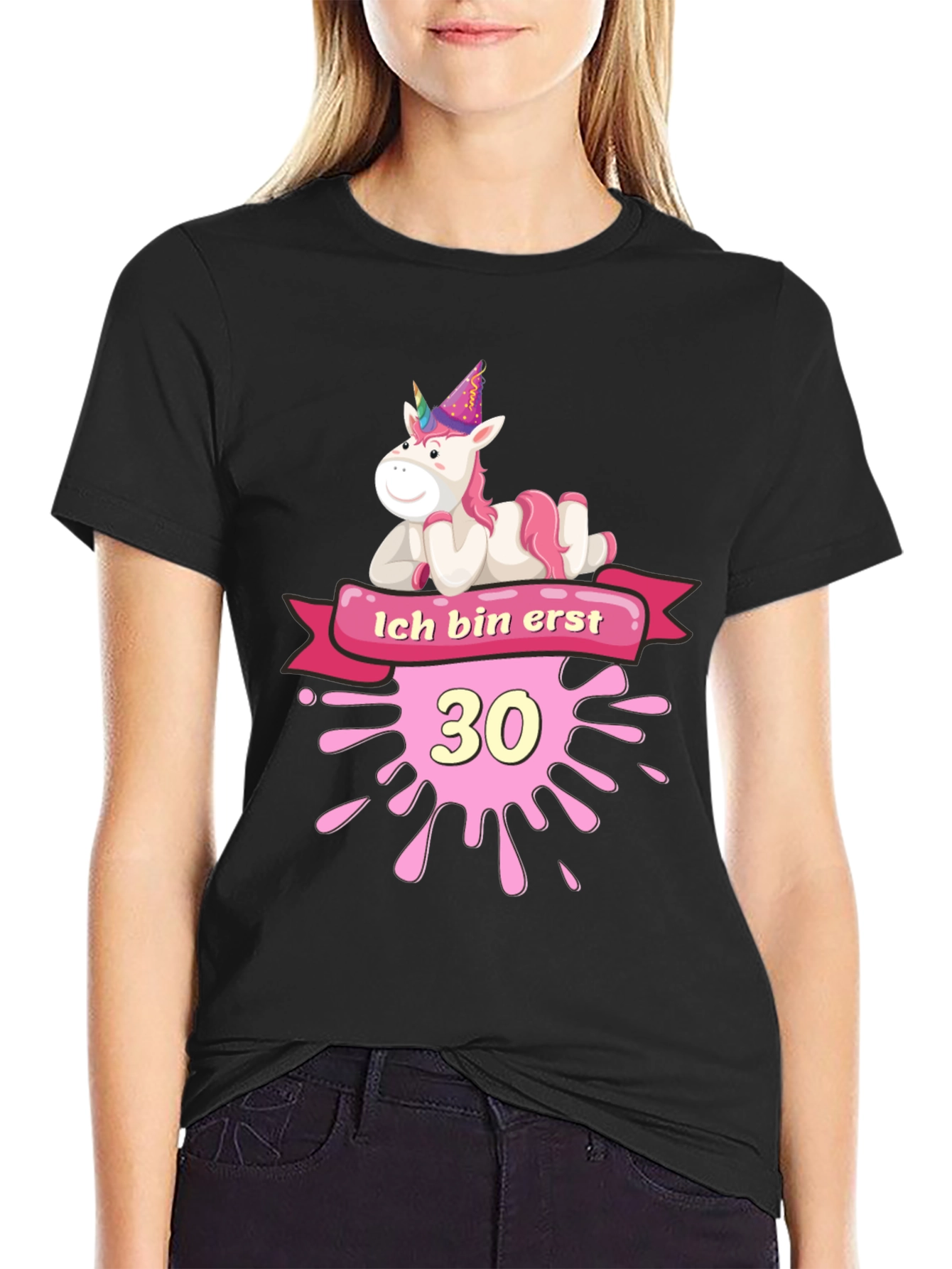 Unicorn 30th Birthday Black T-Shirt