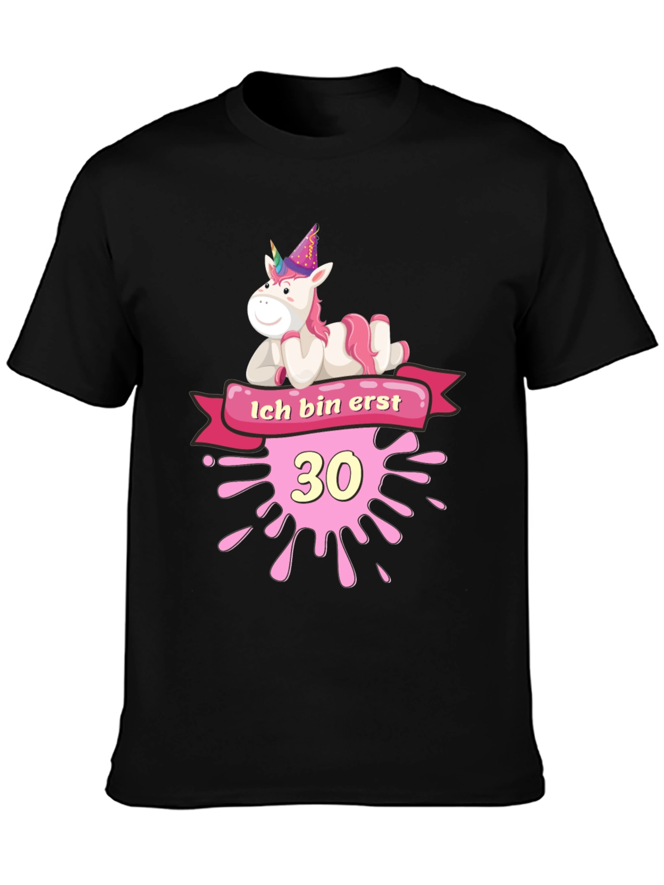 Unicorn 30th Birthday Black T-Shirt